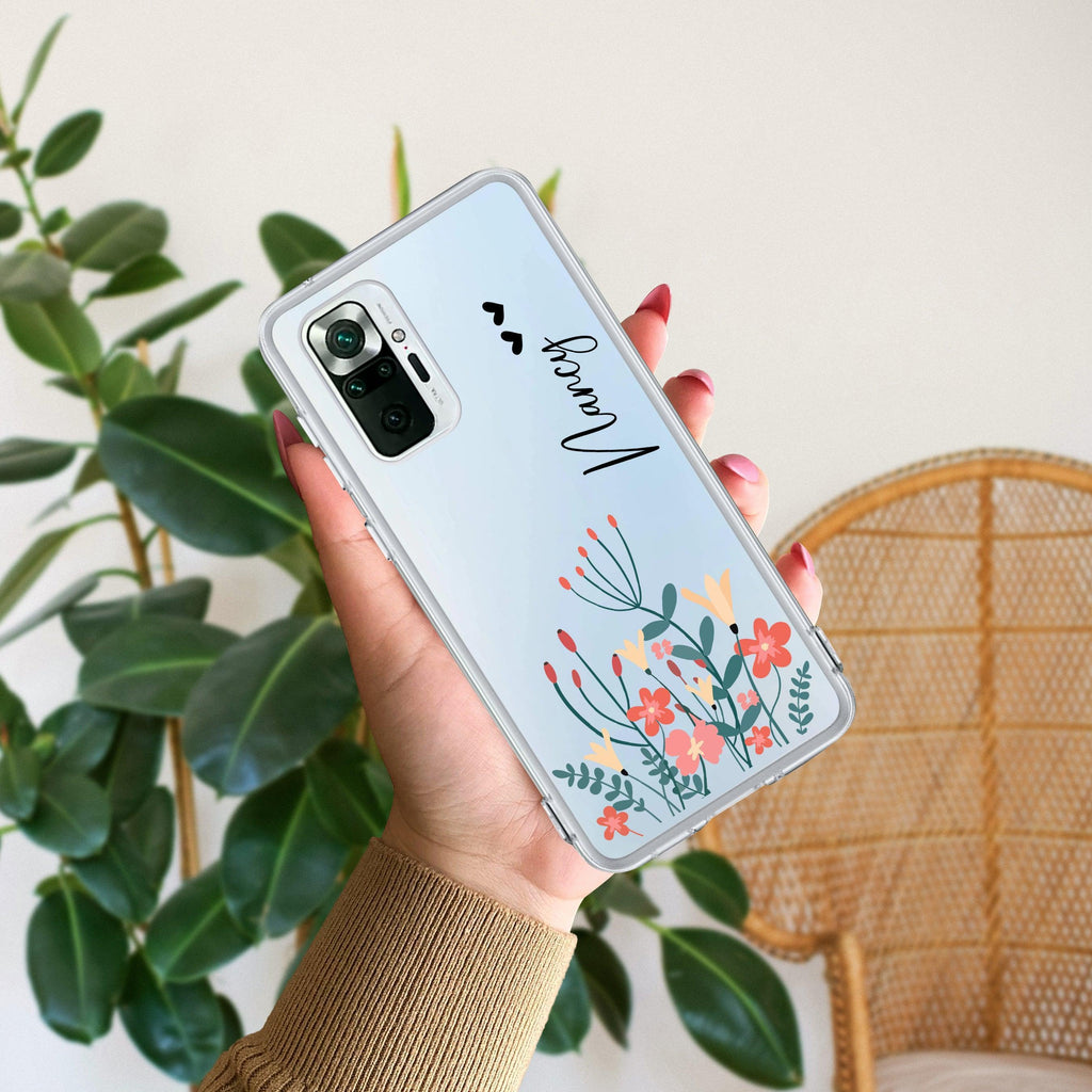 MultiColor Floral Customize Transparent Silicon Case For Redmi Note 11T 5G