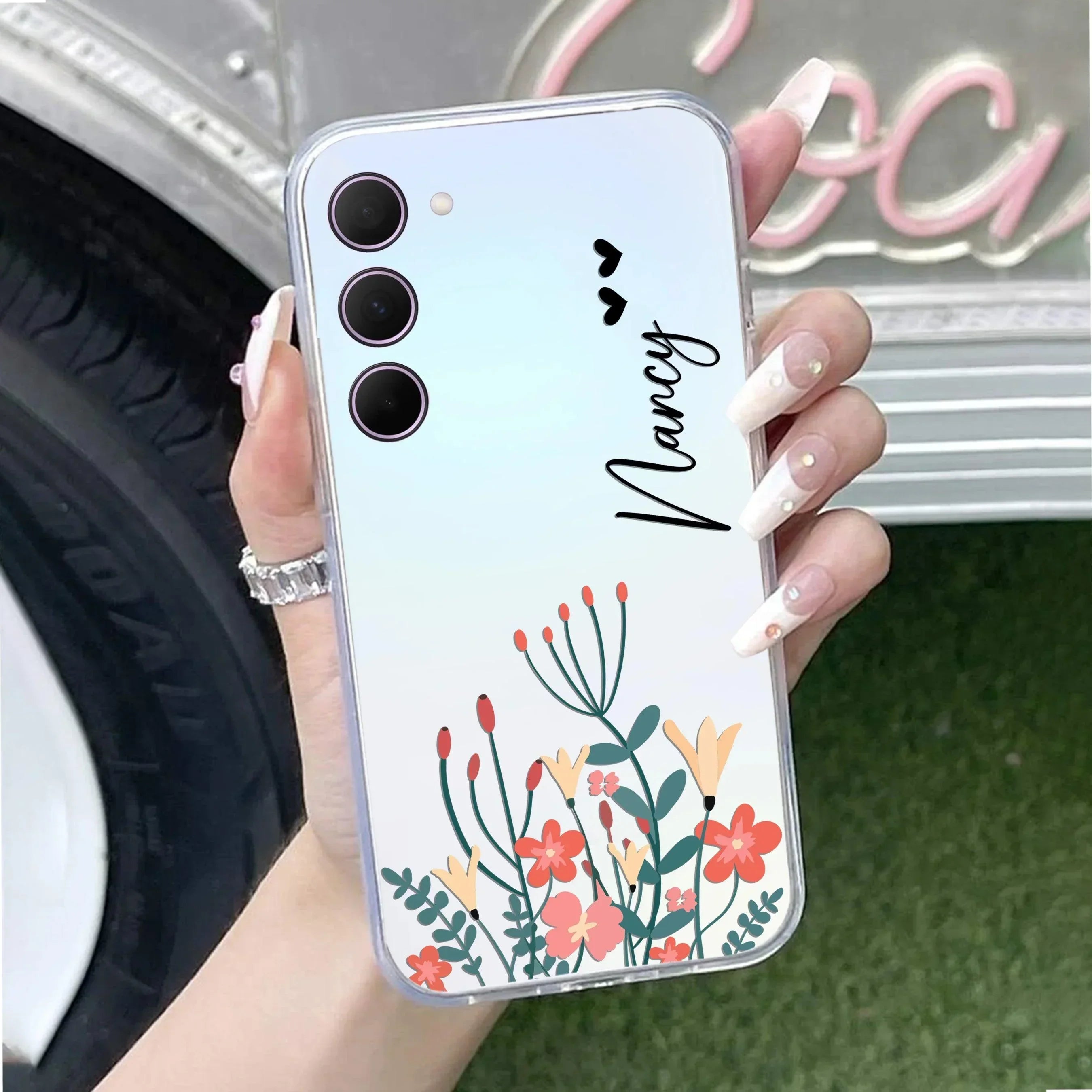 MultiColor Floral Customize Transparent Silicon Case For Samsung Galaxy S23 5G