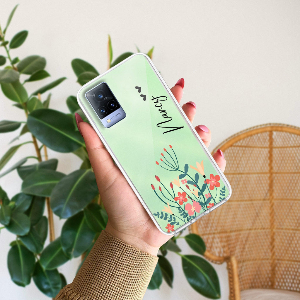 MultiColor Floral Customize Transparent Silicon Case For Vivo V20 SE