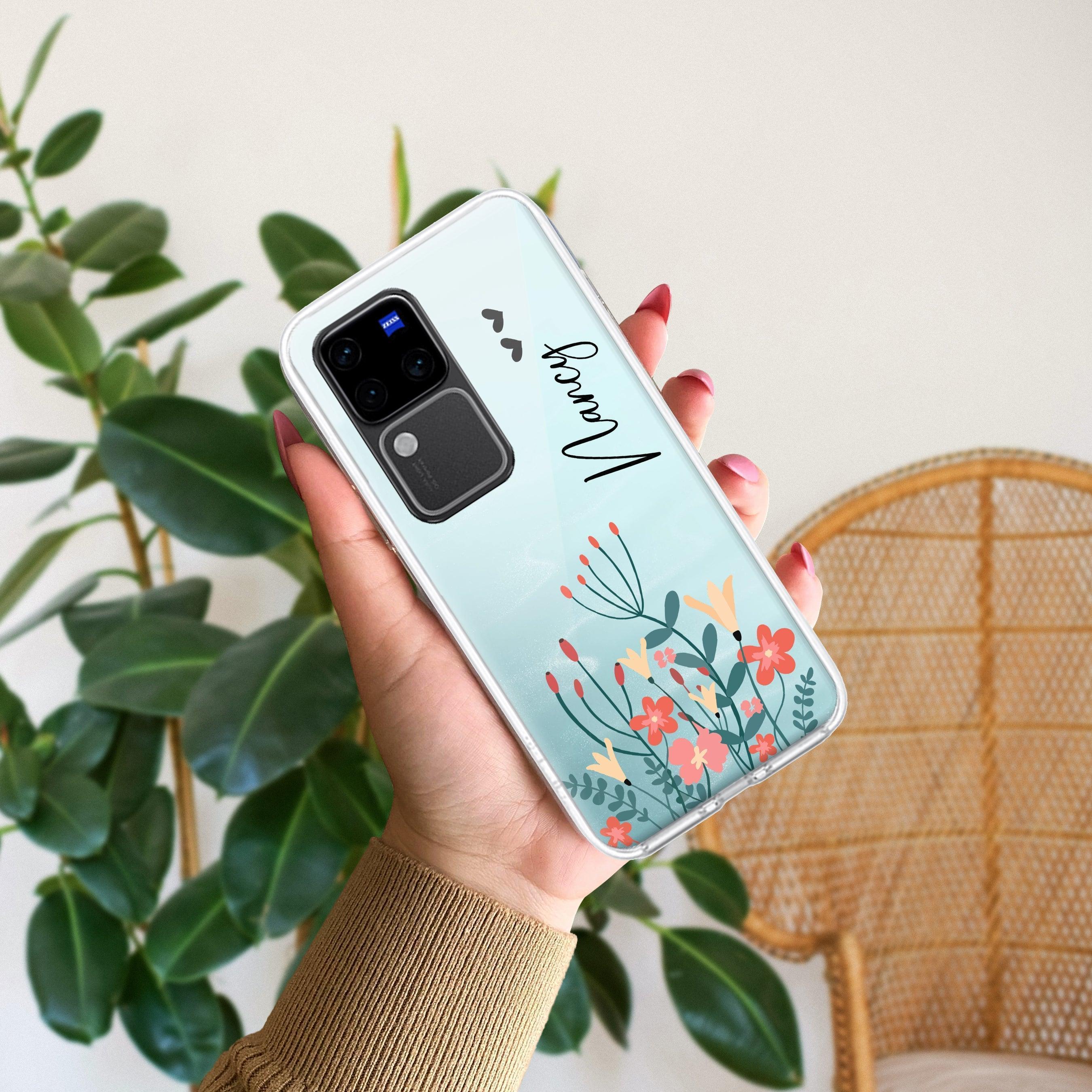 MultiColor Floral Customize Transparent Silicon Case For Vivo X90 5G