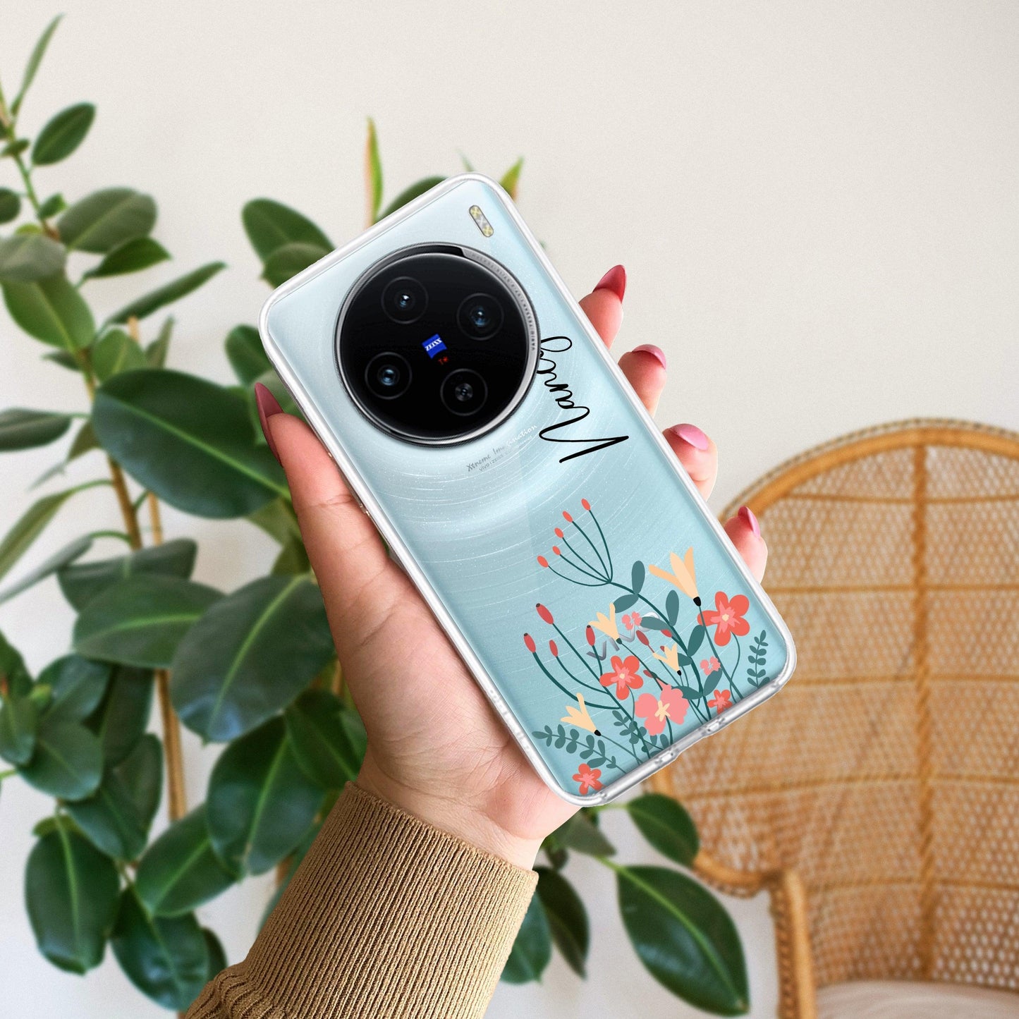 MultiColor Floral Customize Transparent Silicon Case For Vivo