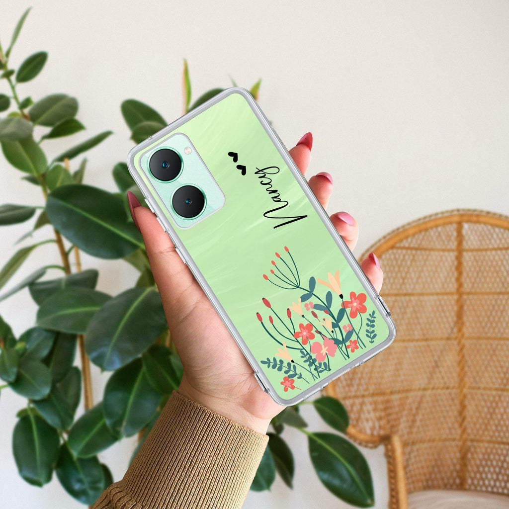 MultiColor Floral Customize Transparent Silicon Case For Vivo V30e 5G