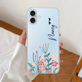 MultiColor Floral Customize Transparent Silicon Case For iPhone 16 Plus