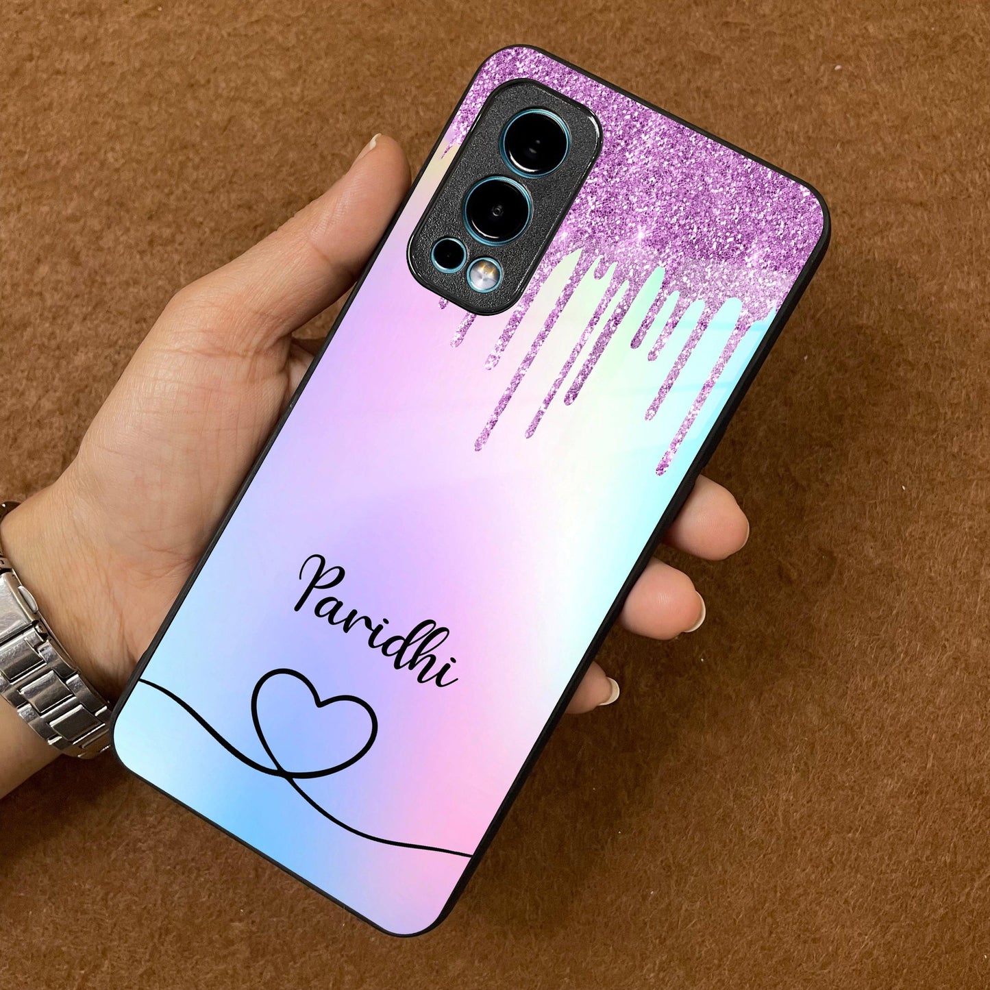 MultiColor Glitter Glass Case For OnePlus