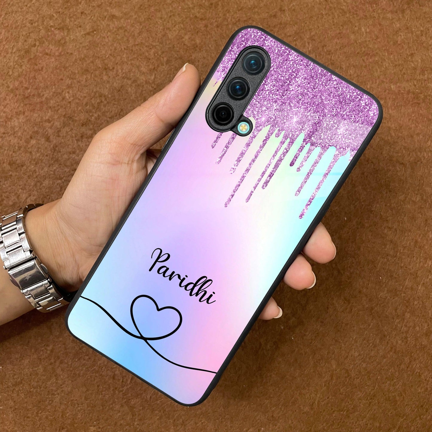 MultiColor Glitter Glass Case For OnePlus