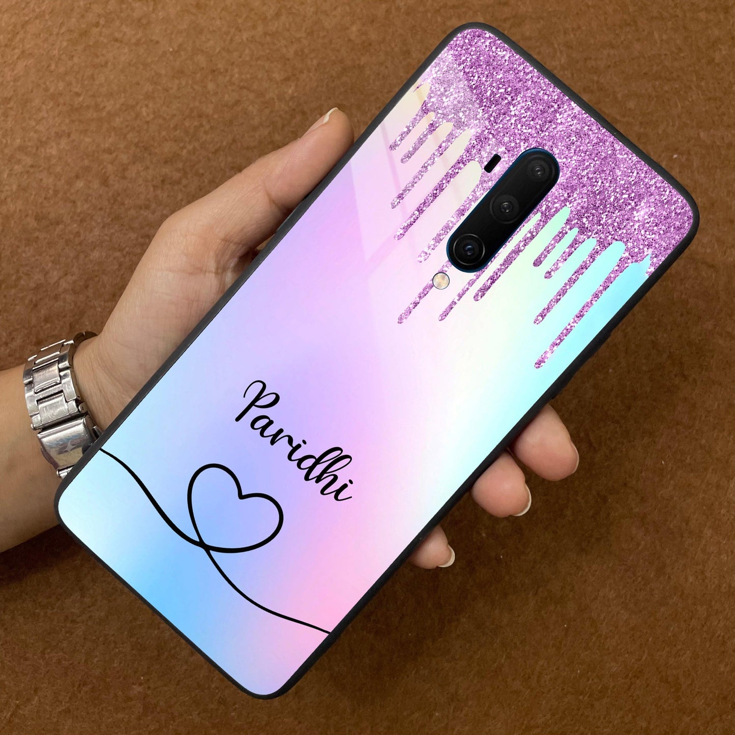 MultiColor Glitter Glass Case For OnePlus