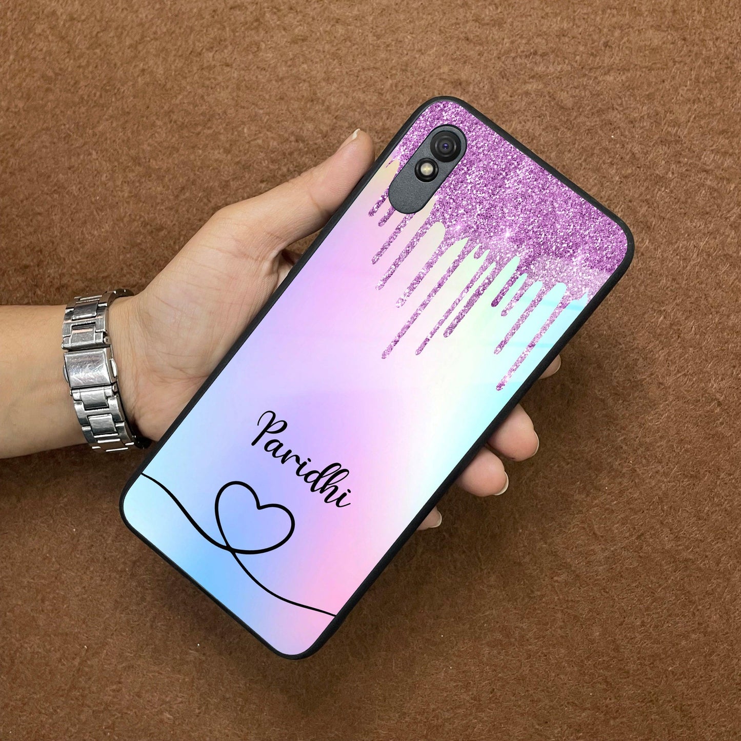 MultiColor Glitter Glass Case For Redmi/Xiaomi