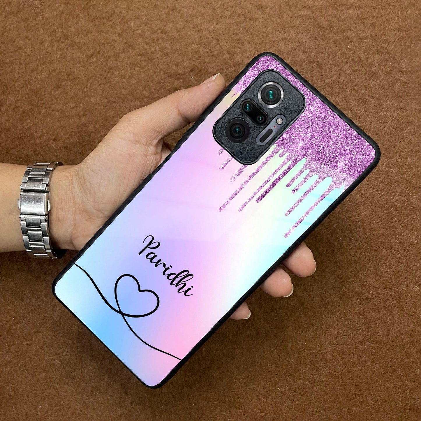 MultiColor Glitter Glass Case For Redmi/Xiaomi