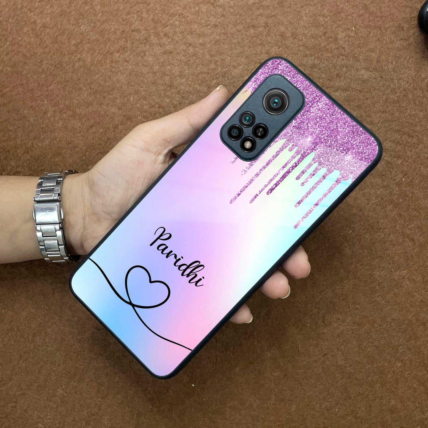 MultiColor Glitter Glass Case For Redmi/Xiaomi