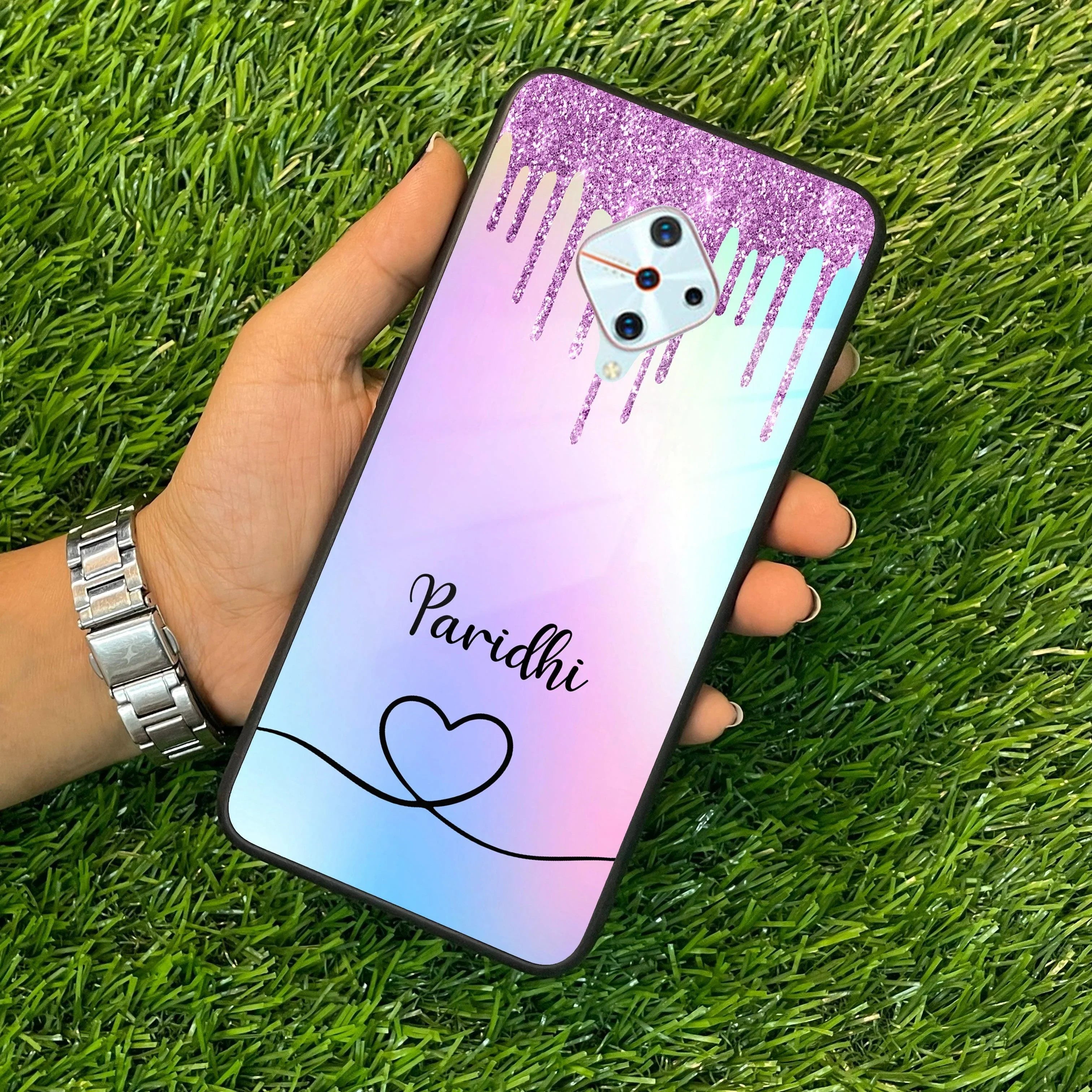 MultiColor Glitter Glass Case For Vivo - ShopOnCliQ