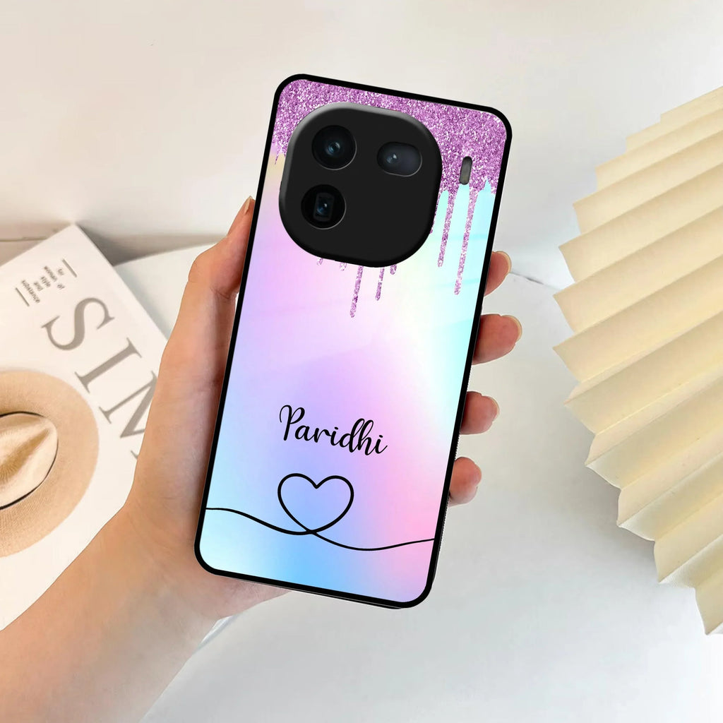 MultiColor Glitter Glass Case For Vivo - ShopOnCliQ