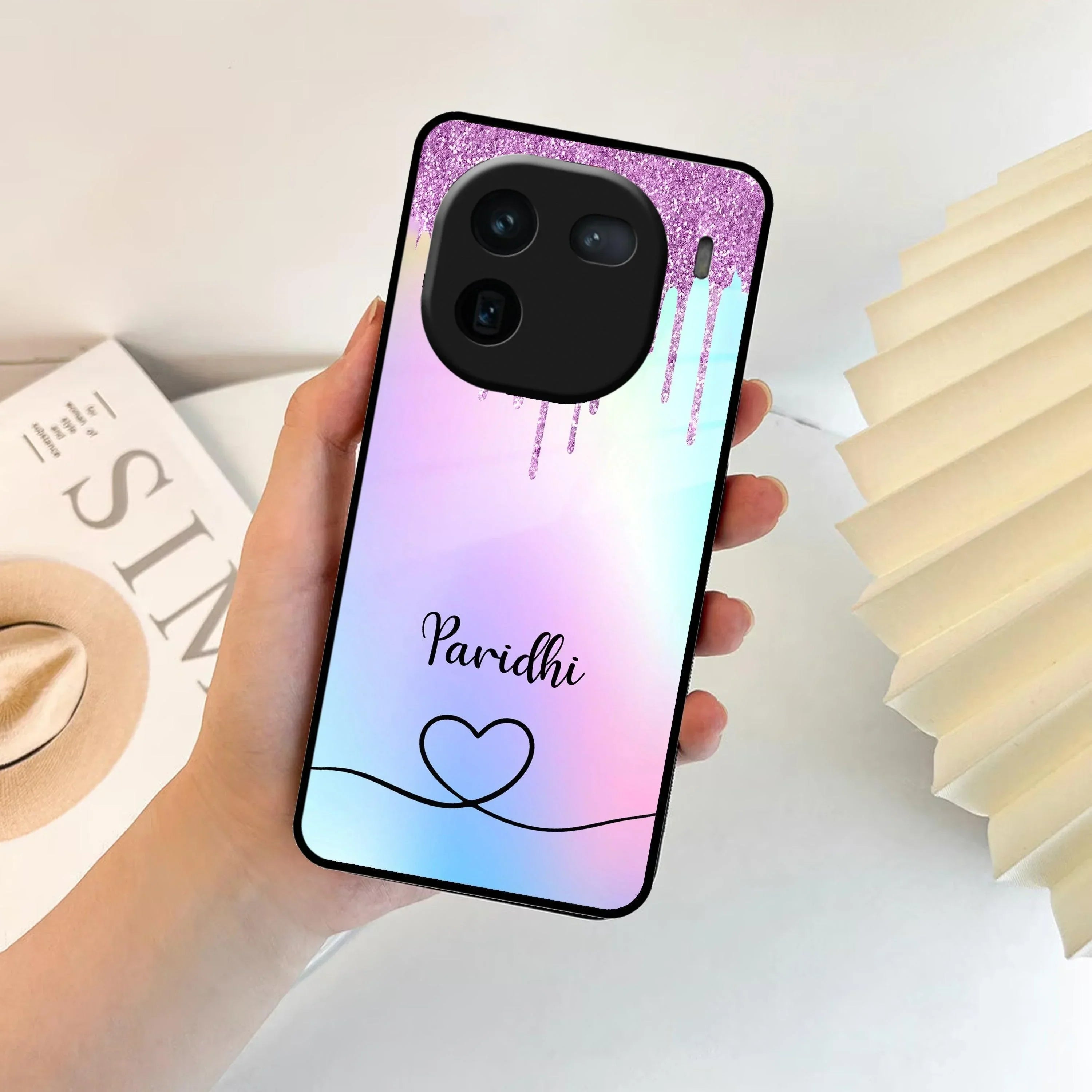 MultiColor Glitter Glass Case For Vivo - ShopOnCliQ