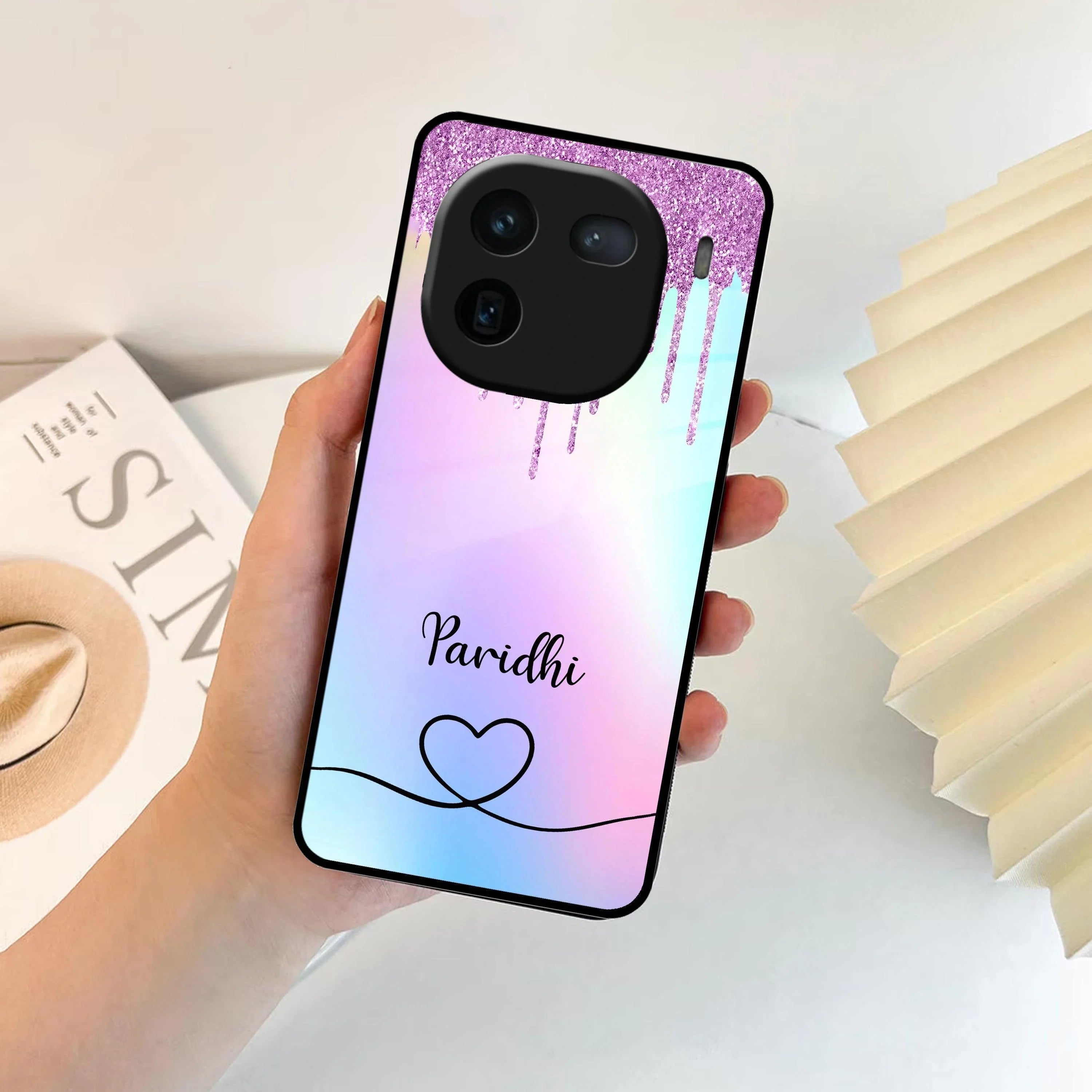 MultiColor Glitter Glass Case For iQOO - ShopOnCliQ