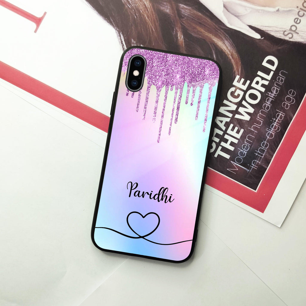 MultiColor Glitter Glass Case For iPhone - ShopOnCliQ