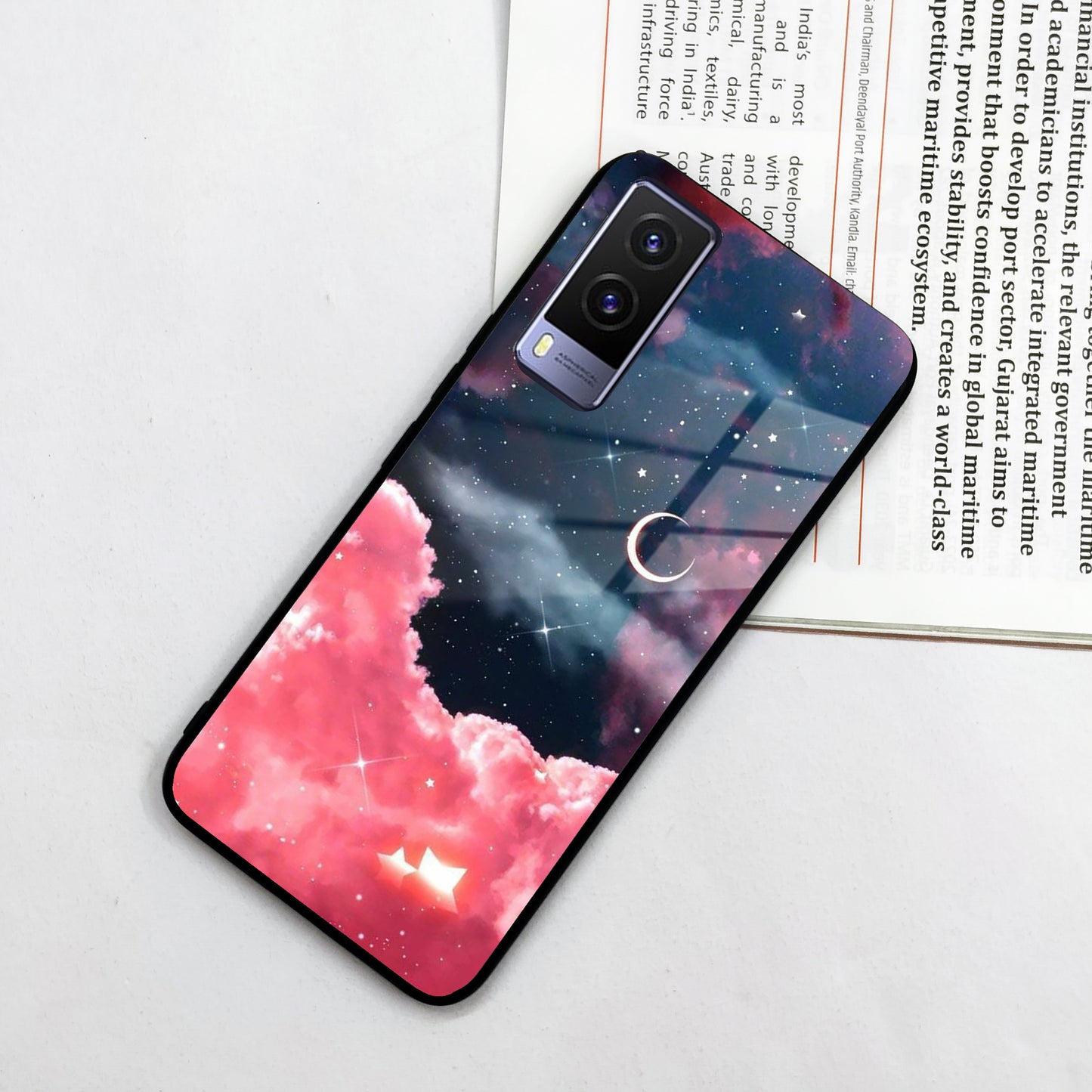 Aesthetic Cloud Glass Case Cover For Vivo