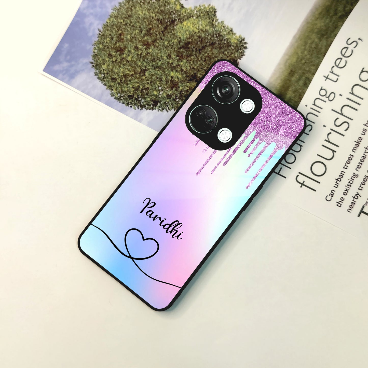 MultiColor Glitter Glass Case For OnePlus
