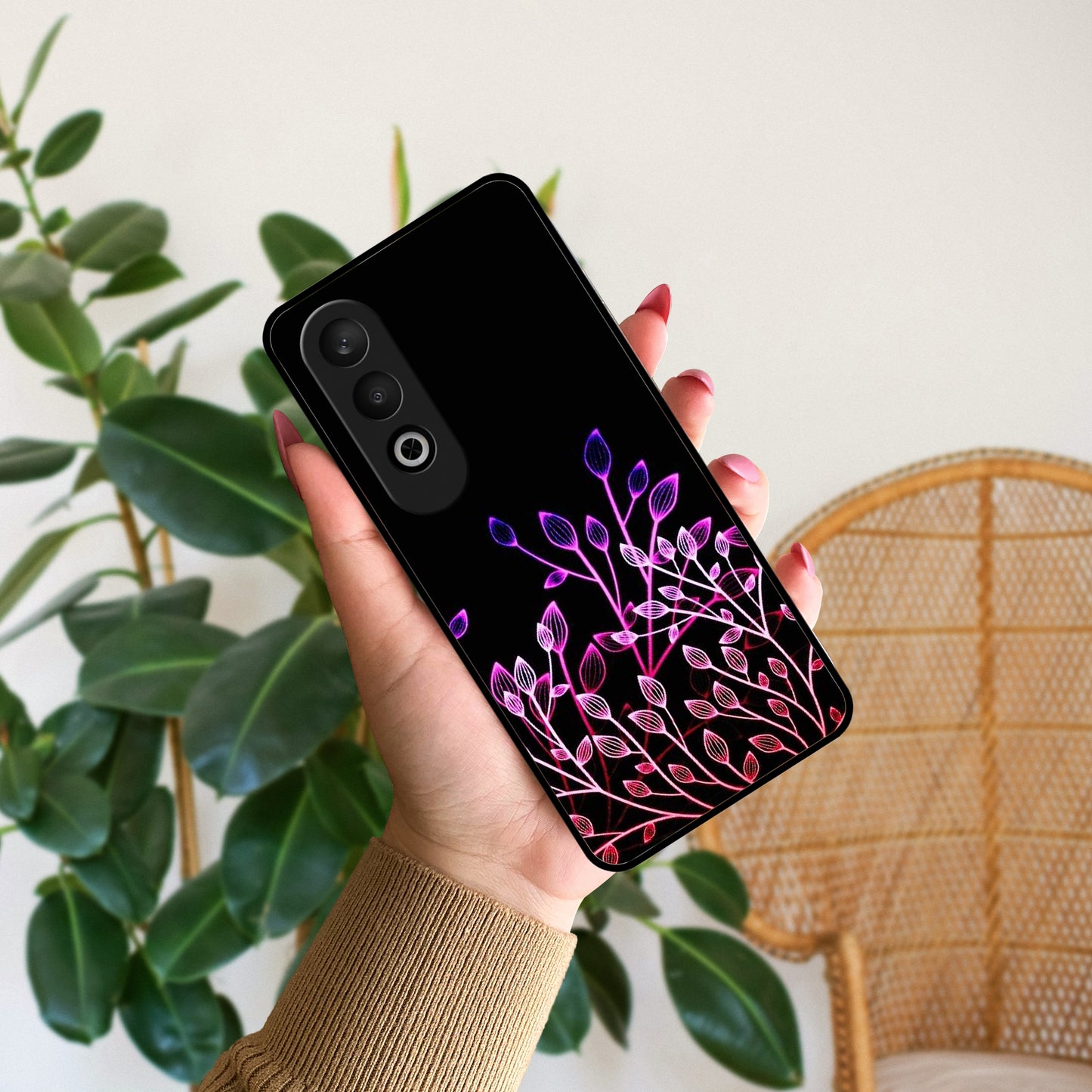 Multicolor Flower Print Glass Case Cover For OnePlus ShopOnCliQ