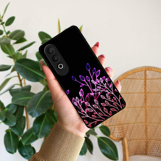 Multicolor Flower Print Glass Case Cover For OnePlus