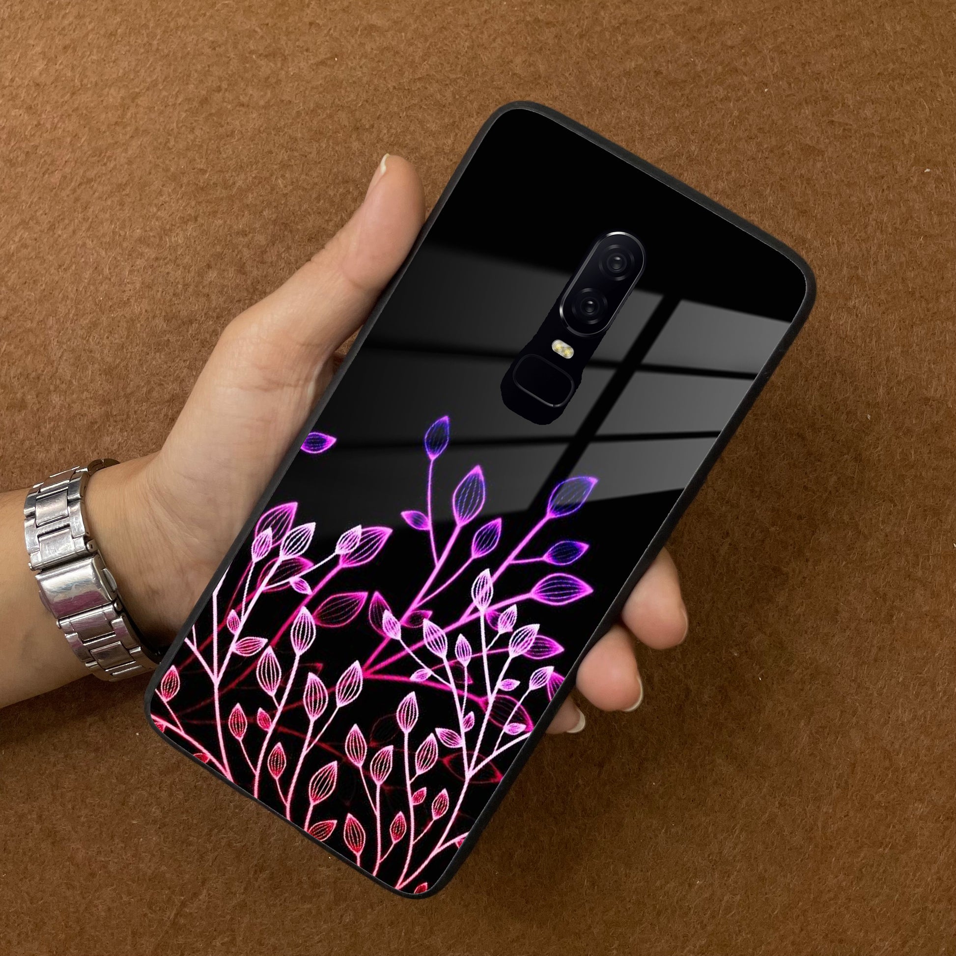 Multicolor Flower Print Glass Case Cover For OnePlus ShopOnCliQ