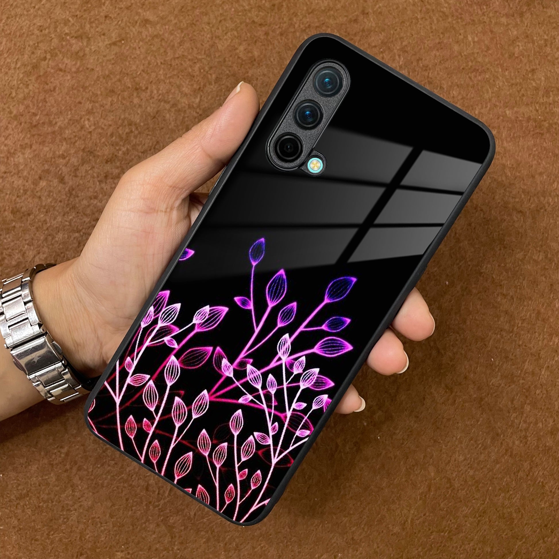 Multicolor Flower Print Glass Case Cover For OnePlus ShopOnCliQ