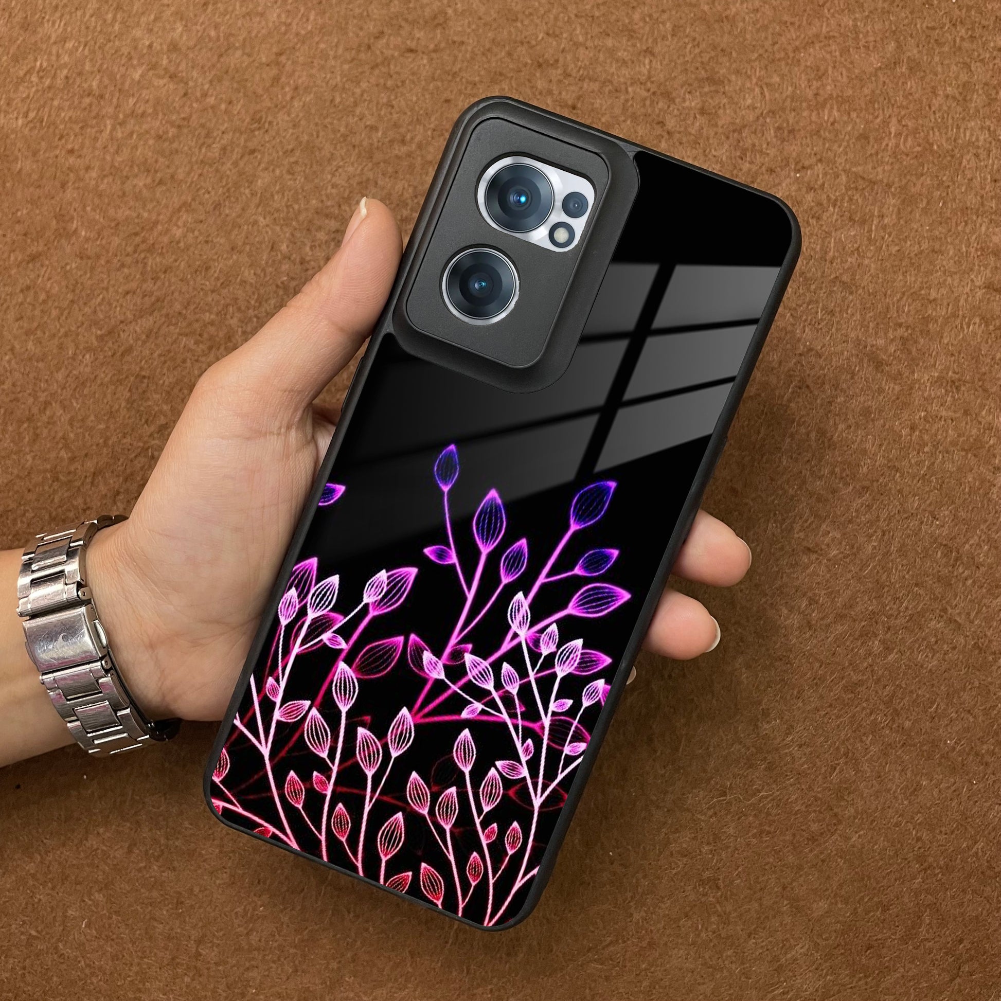 Multicolor Flower Print Glass Case Cover For OnePlus ShopOnCliQ