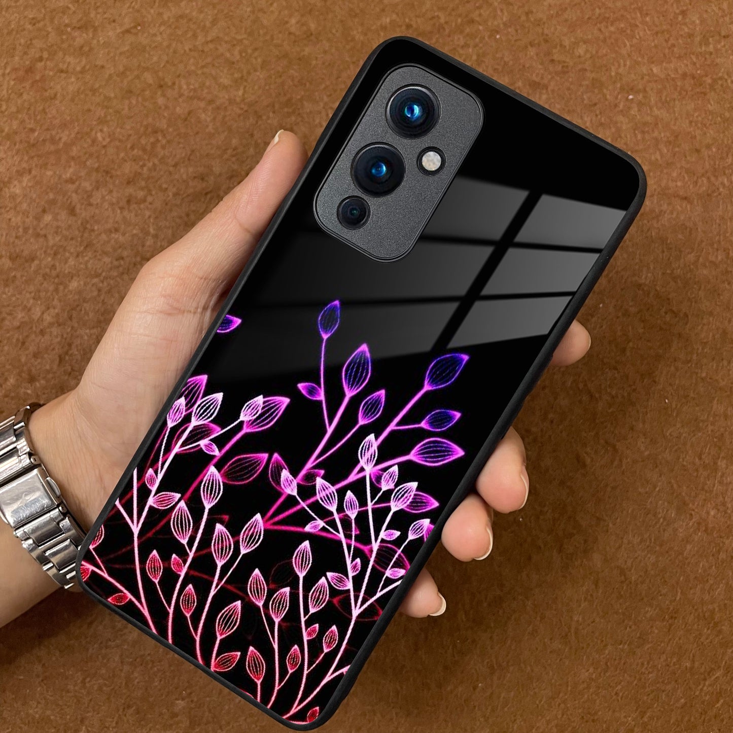 Multicolor Flower Print Glass Case Cover For OnePlus ShopOnCliQ