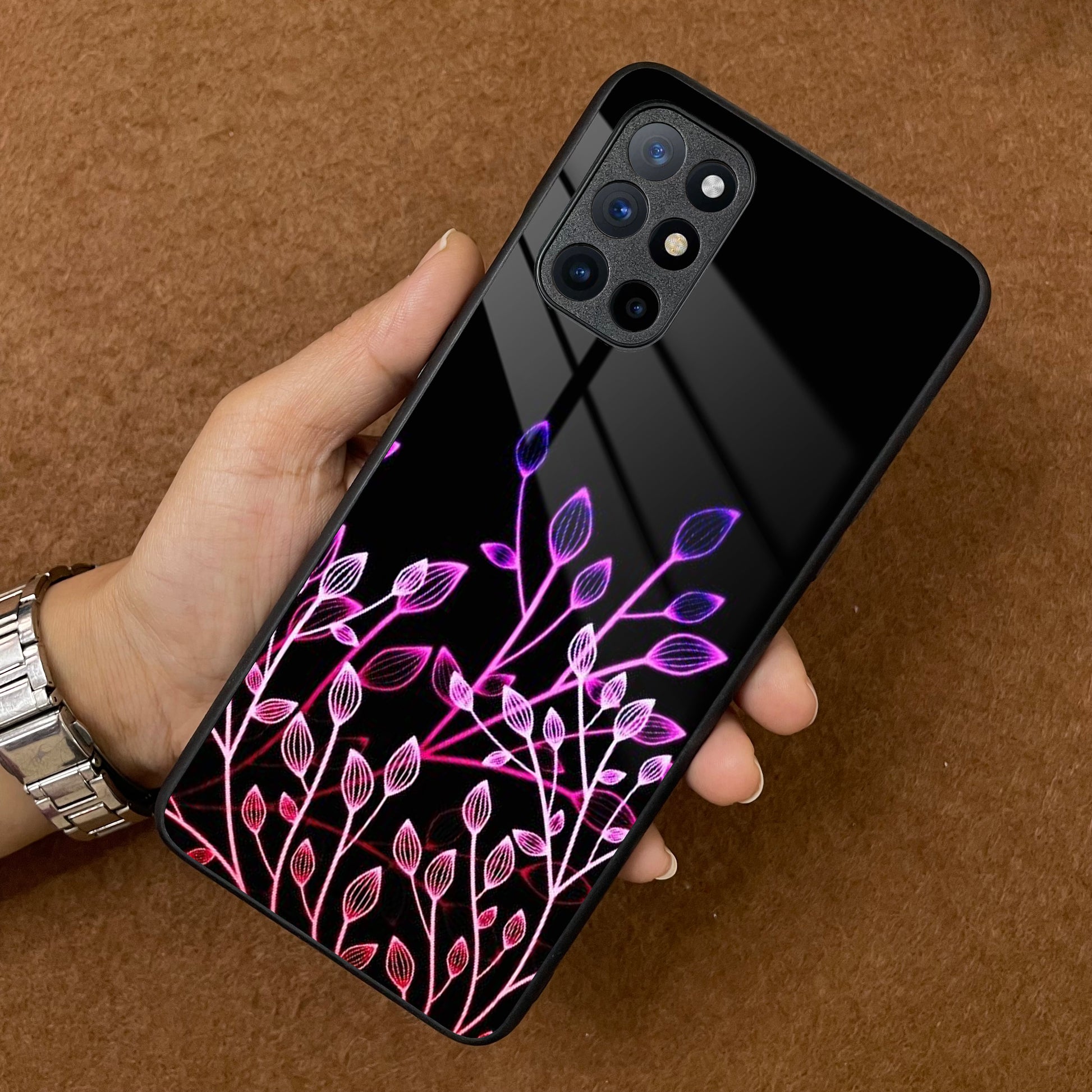 Multicolor Flower Print Glass Case Cover For OnePlus ShopOnCliQ