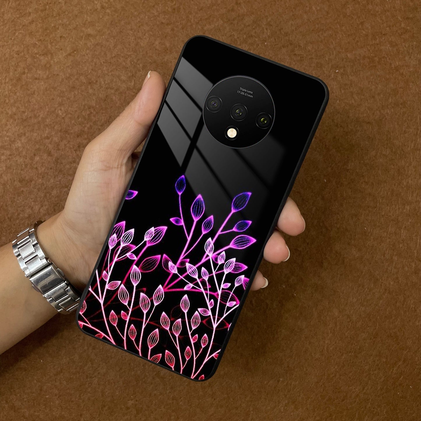 Multicolor Flower Print Glass Case Cover For OnePlus ShopOnCliQ