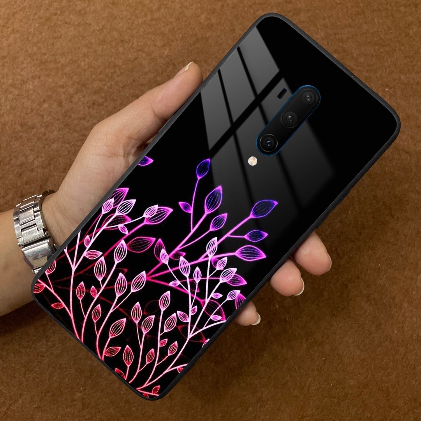 Multicolor Flower Print Glass Case Cover For OnePlus ShopOnCliQ