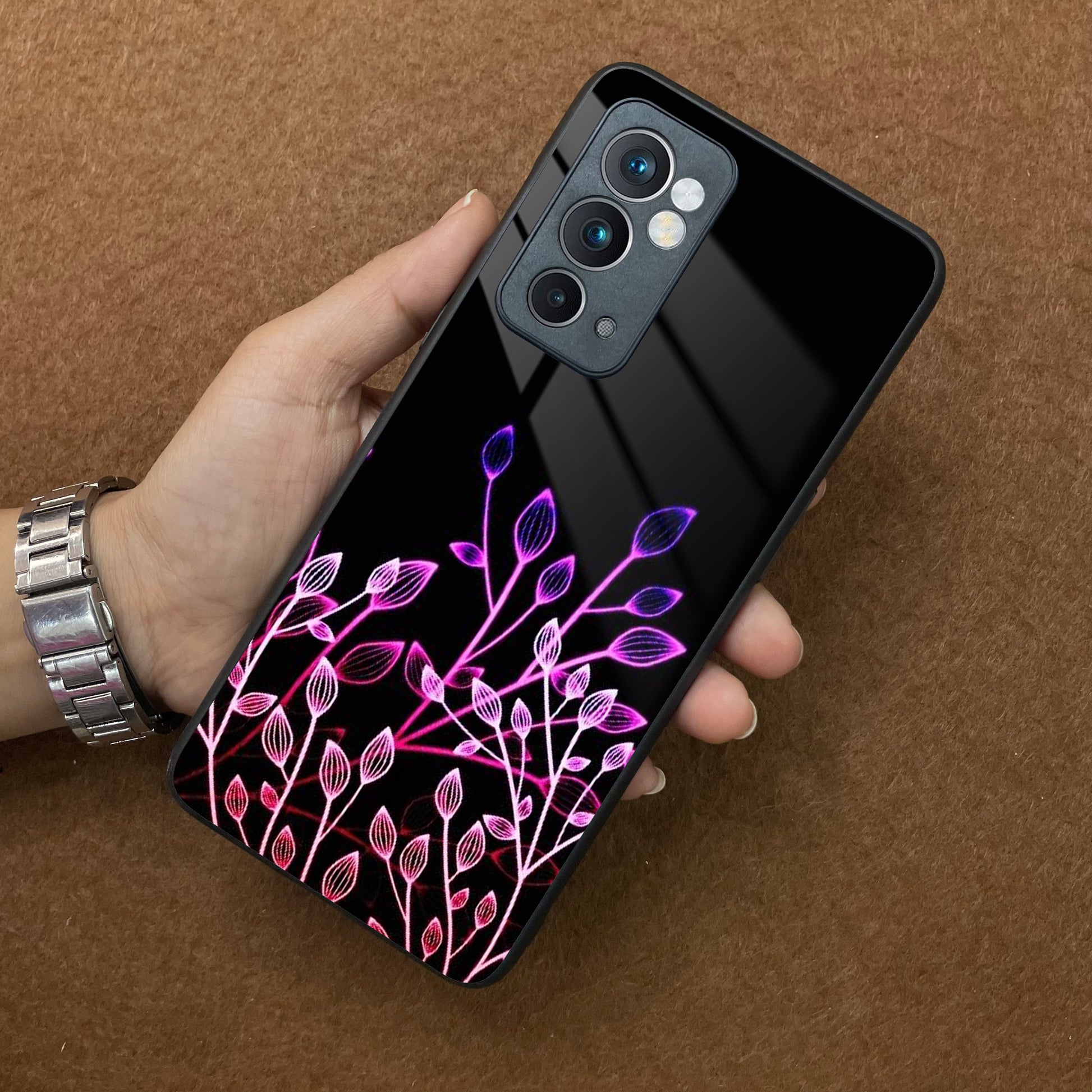 Multicolor Flower Print Glass Case Cover For OnePlus ShopOnCliQ