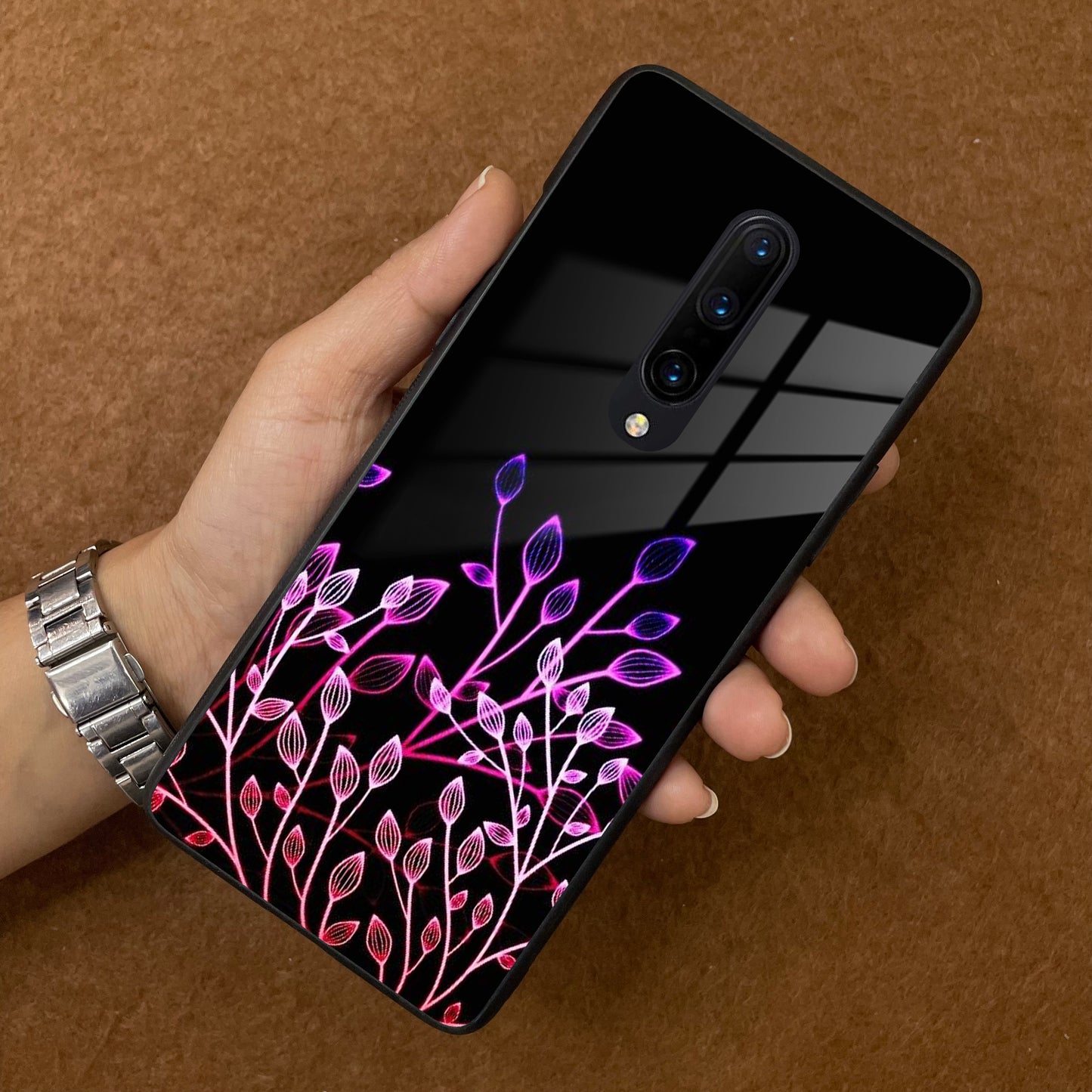 Multicolor Flower Print Glass Case Cover For OnePlus ShopOnCliQ