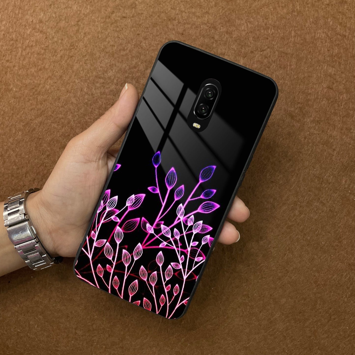 Multicolor Flower Print Glass Case Cover For OnePlus ShopOnCliQ