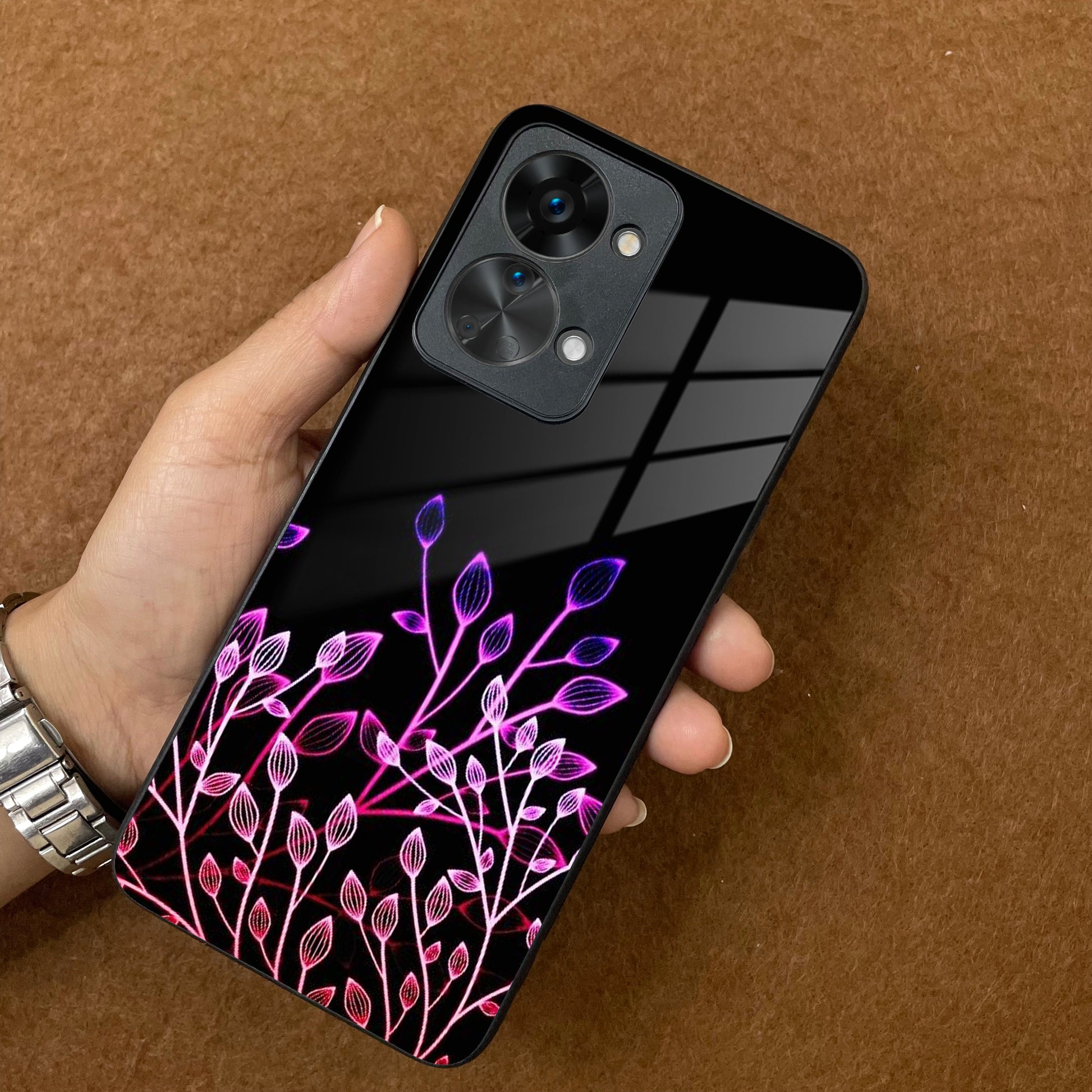 Multicolor Flower Print Glass Case Cover For OnePlus ShopOnCliQ