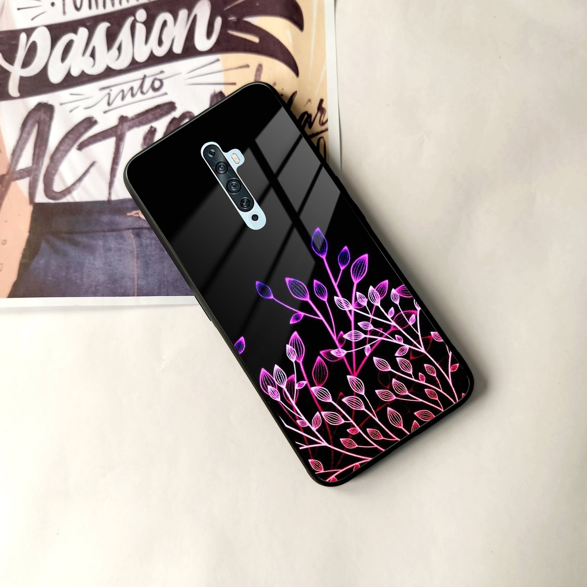 Multicolor Flower Print Glass Case Cover For Oppo ShopOnCliQ