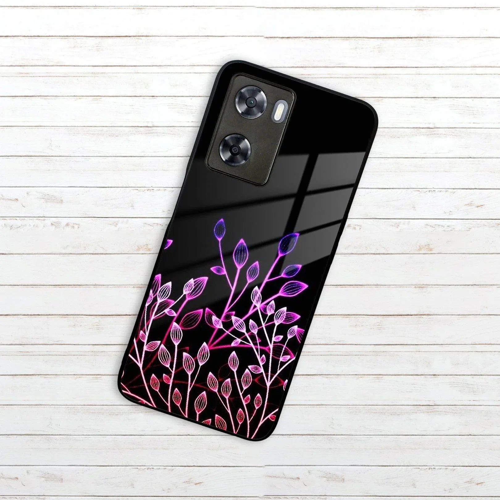 Multicolor Flower Print Glass Case Cover For Oppo - ShopOnCliQ