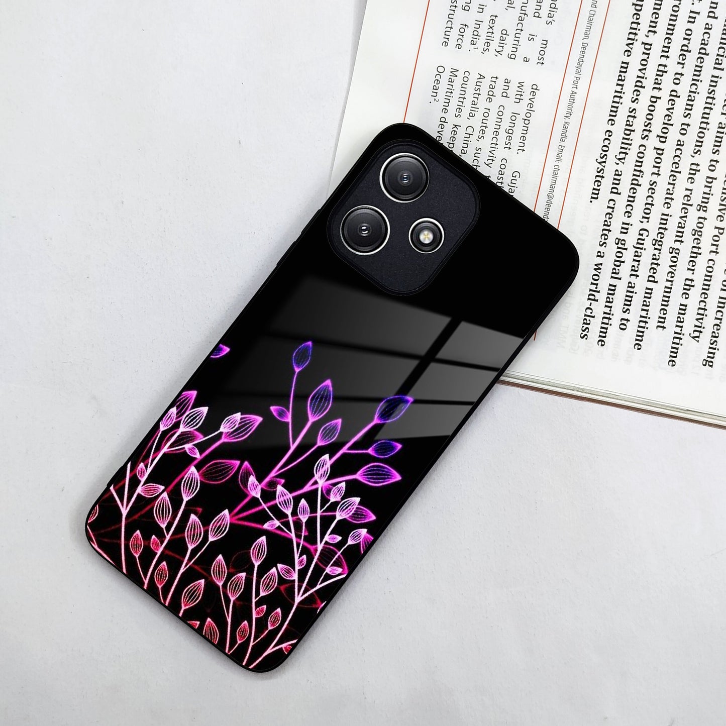 Multicolor Flower Print Glass Case Cover For Poco ShopOnCliQ