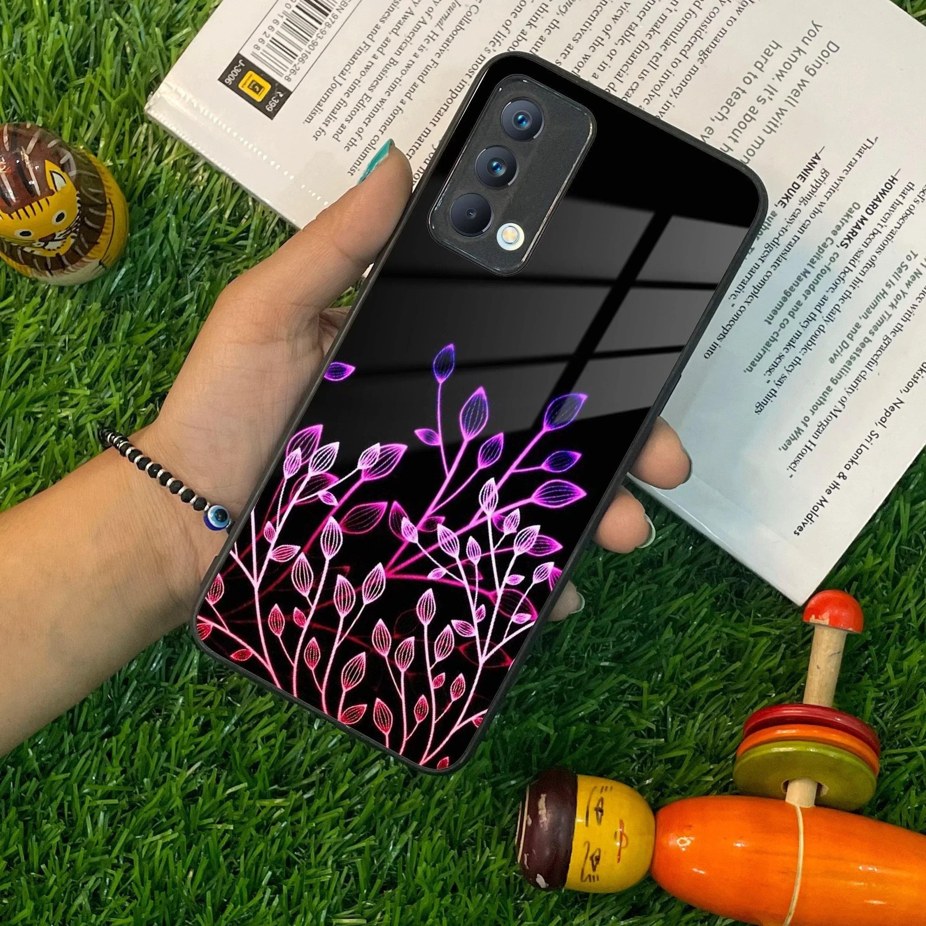 Multicolor Flower Print Glass Case Cover For Realme/Narzo - ShopOnCliQ