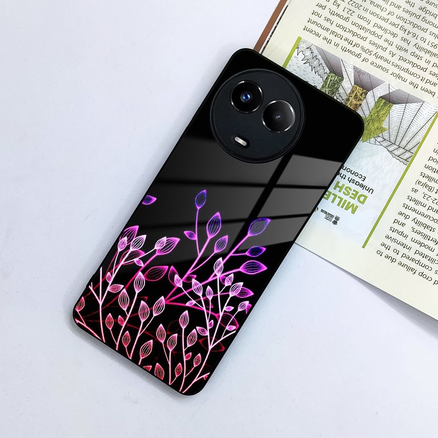 Multicolor Flower Print Glass Case Cover For Realme/Narzo ShopOnCliQ