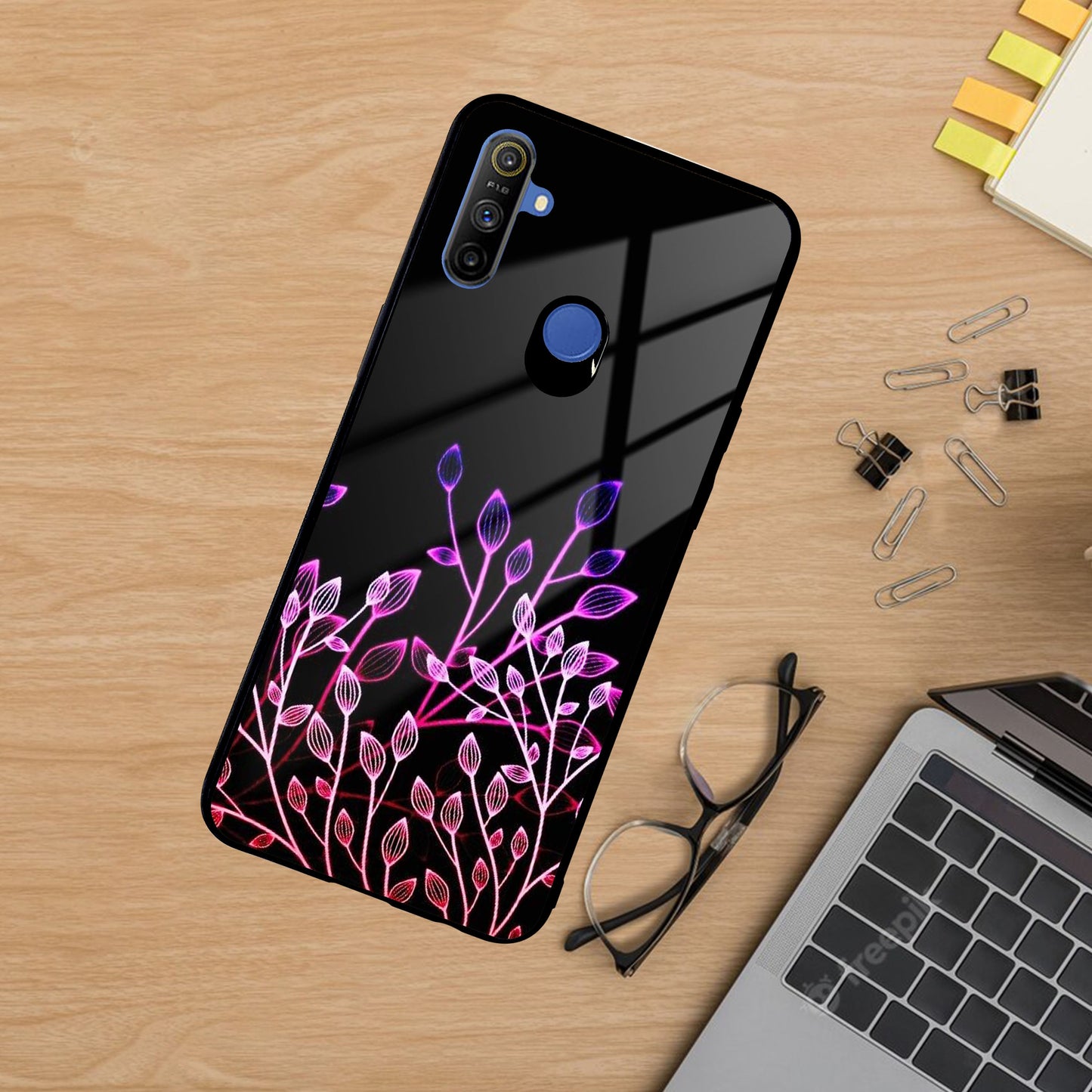 Multicolor Flower Print Glass Case Cover For Realme/Narzo ShopOnCliQ