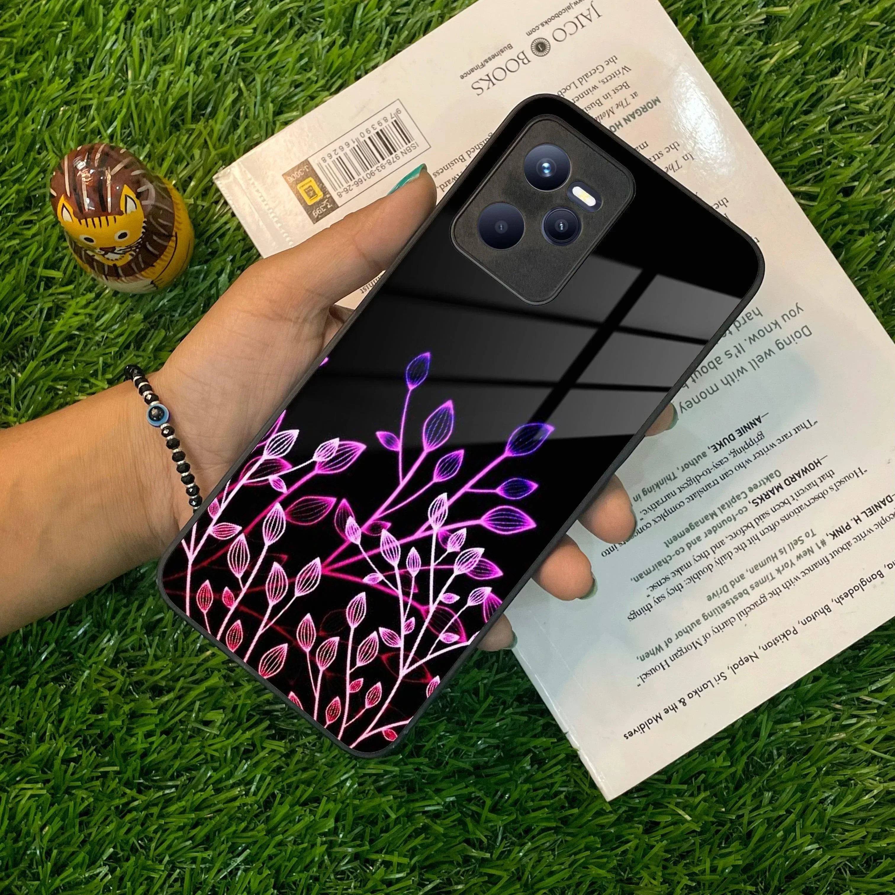 Multicolor Flower Print Glass Case Cover For Realme/Narzo - ShopOnCliQ