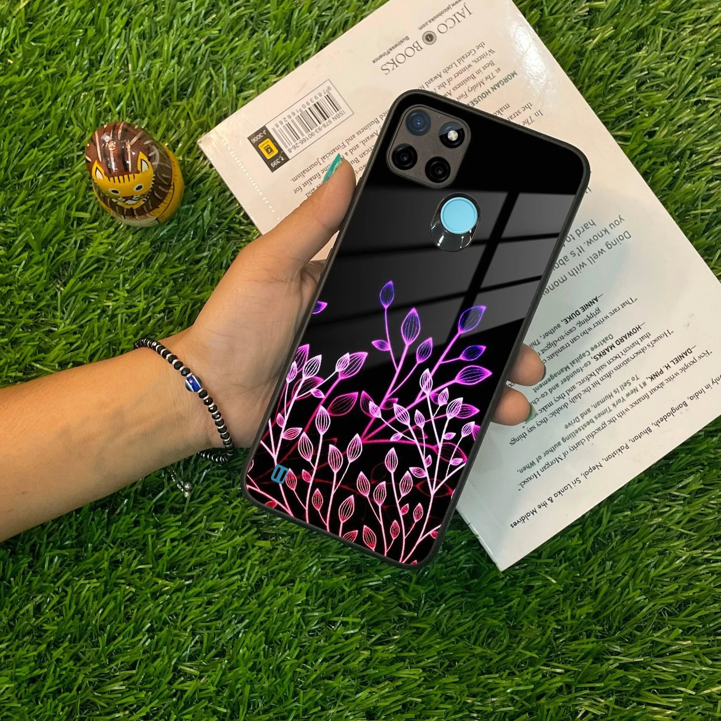 Multicolor Flower Print Glass Case Cover For Realme/Narzo - ShopOnCliQ