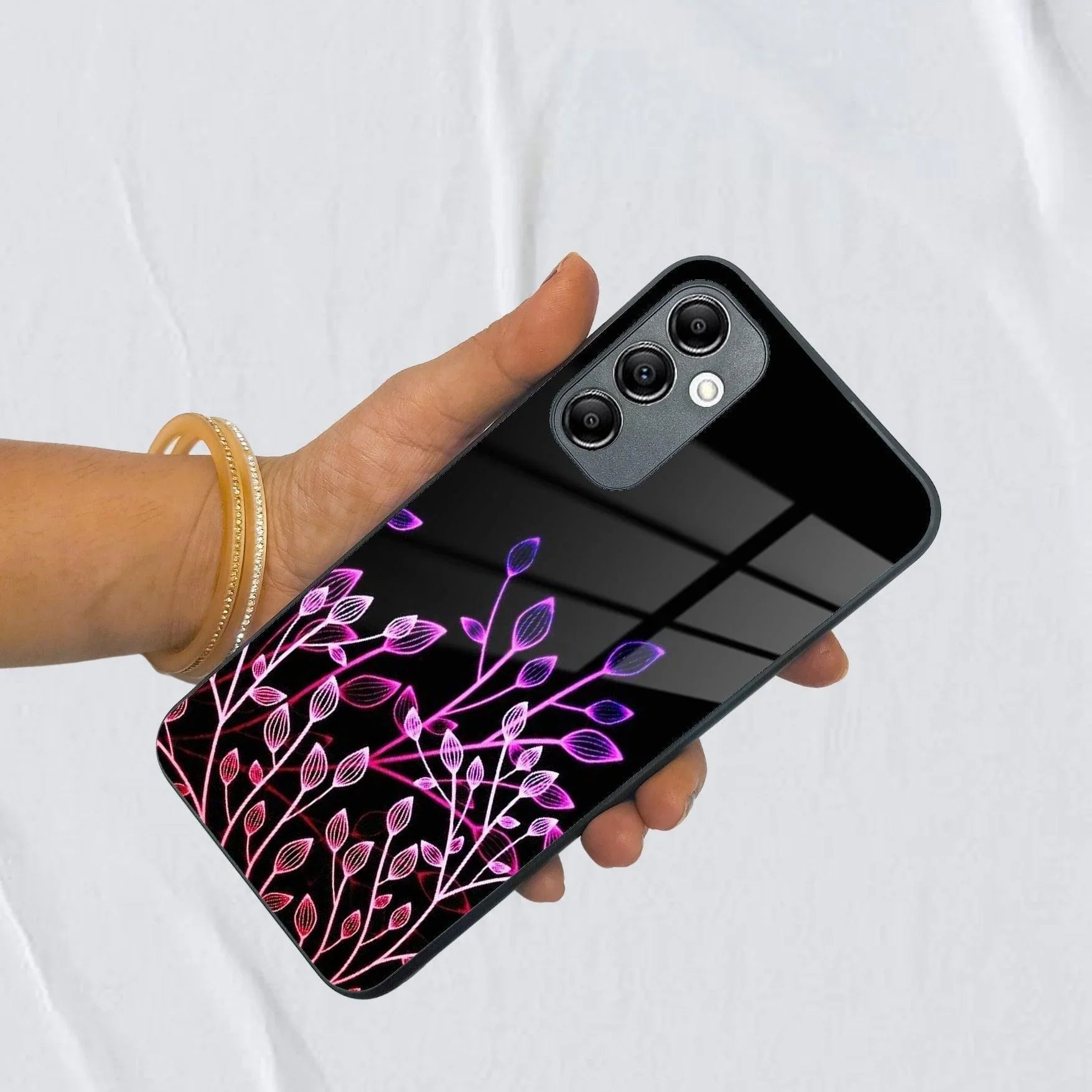 Multicolor Flower Print Glass Case Cover For Samsung - ShopOnCliQ
