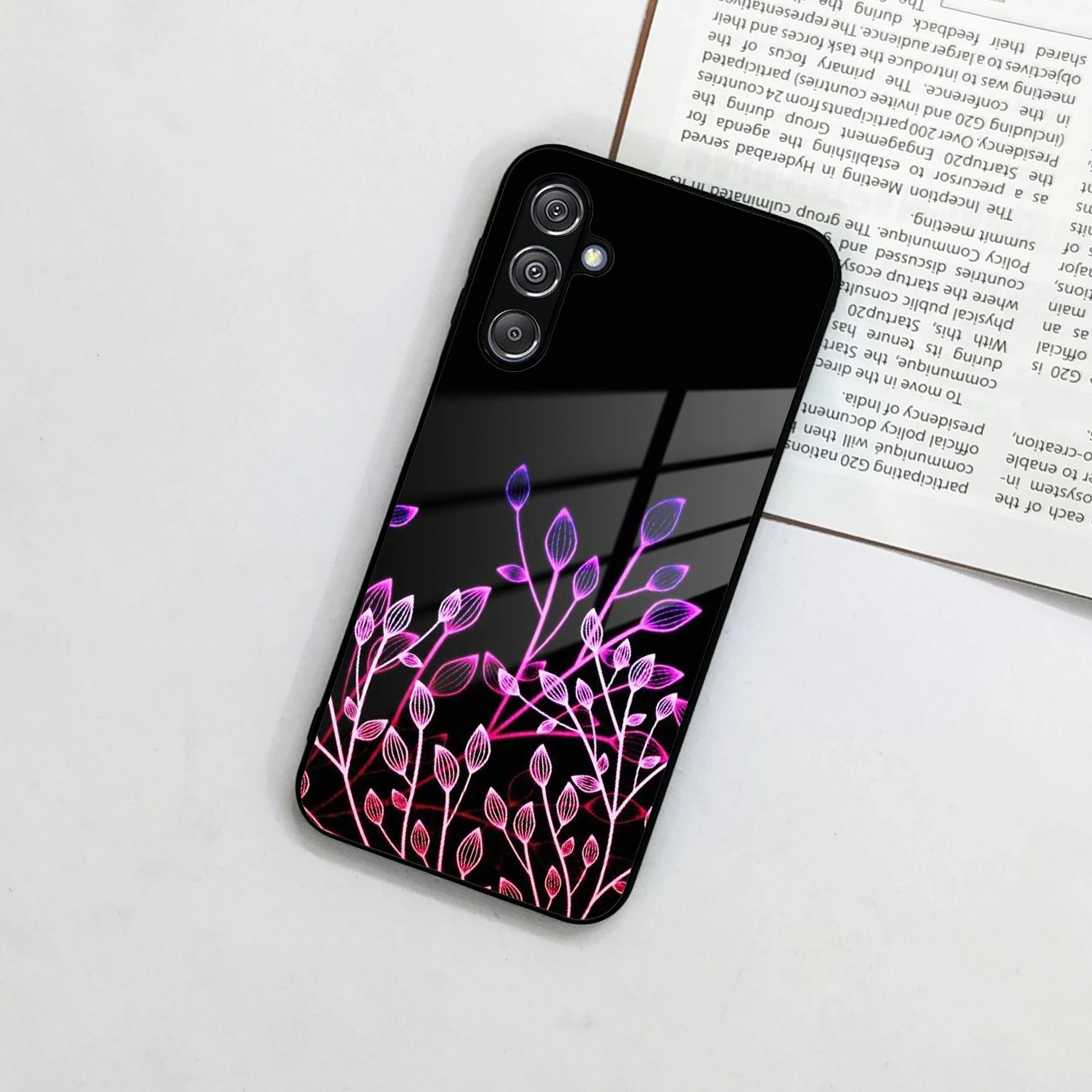 Multicolor Flower Print Glass Case Cover For Samsung - ShopOnCliQ
