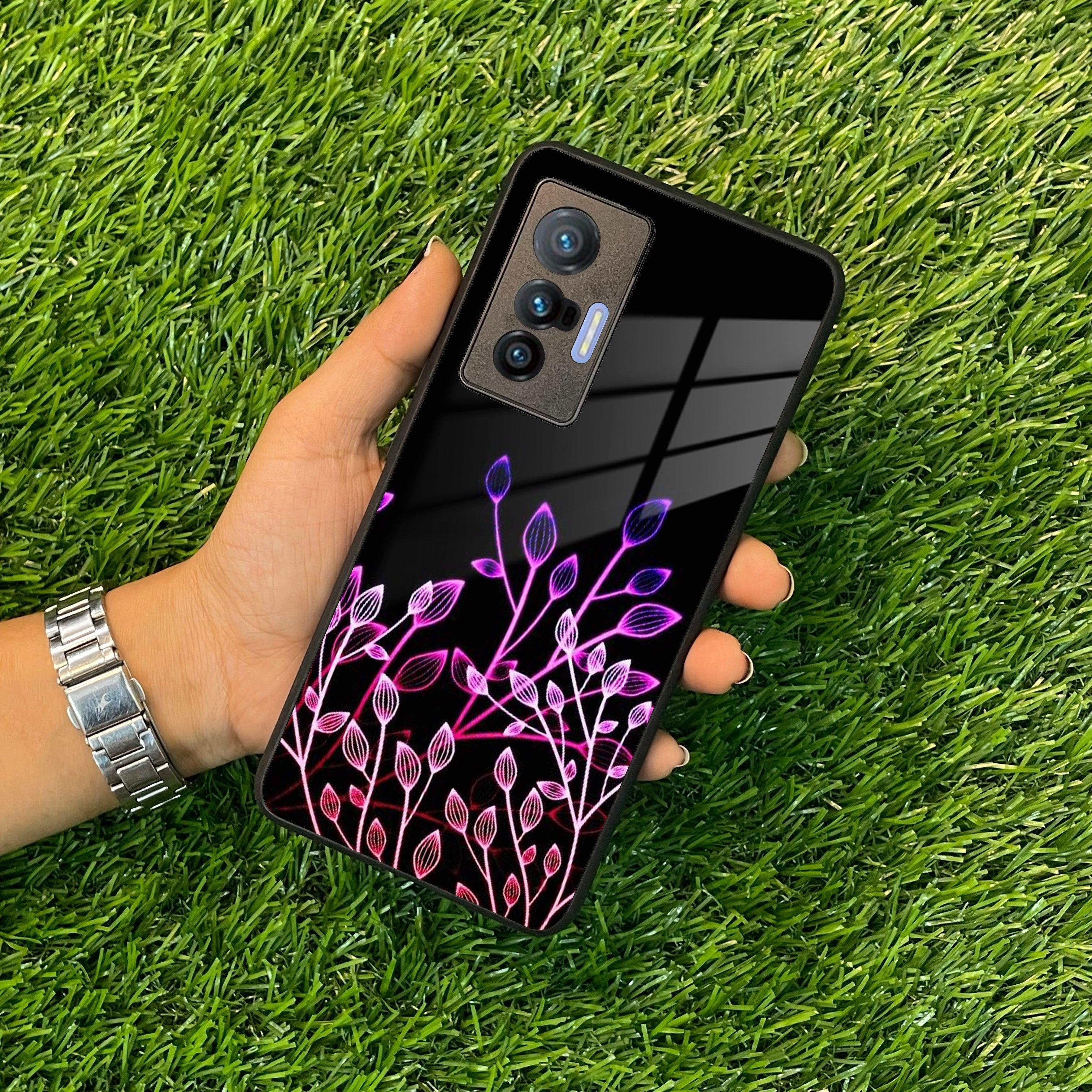 Multicolor Flower Print Glass Case Cover For Vivo - ShopOnCliQ