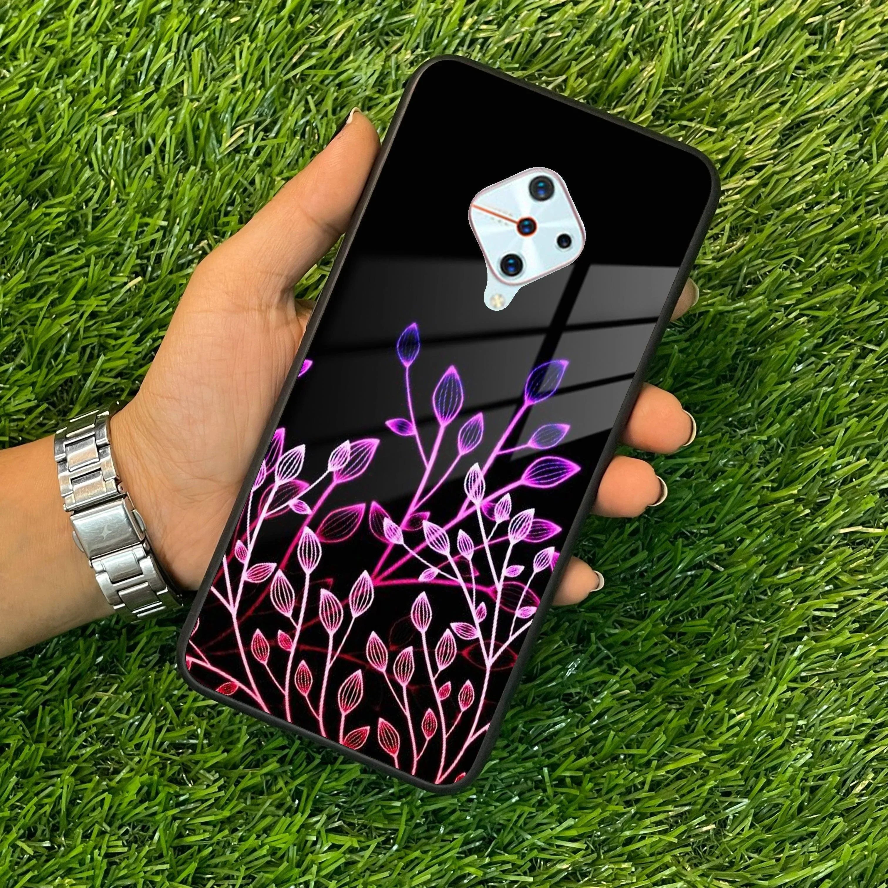 Multicolor Flower Print Glass Case Cover For Vivo - ShopOnCliQ