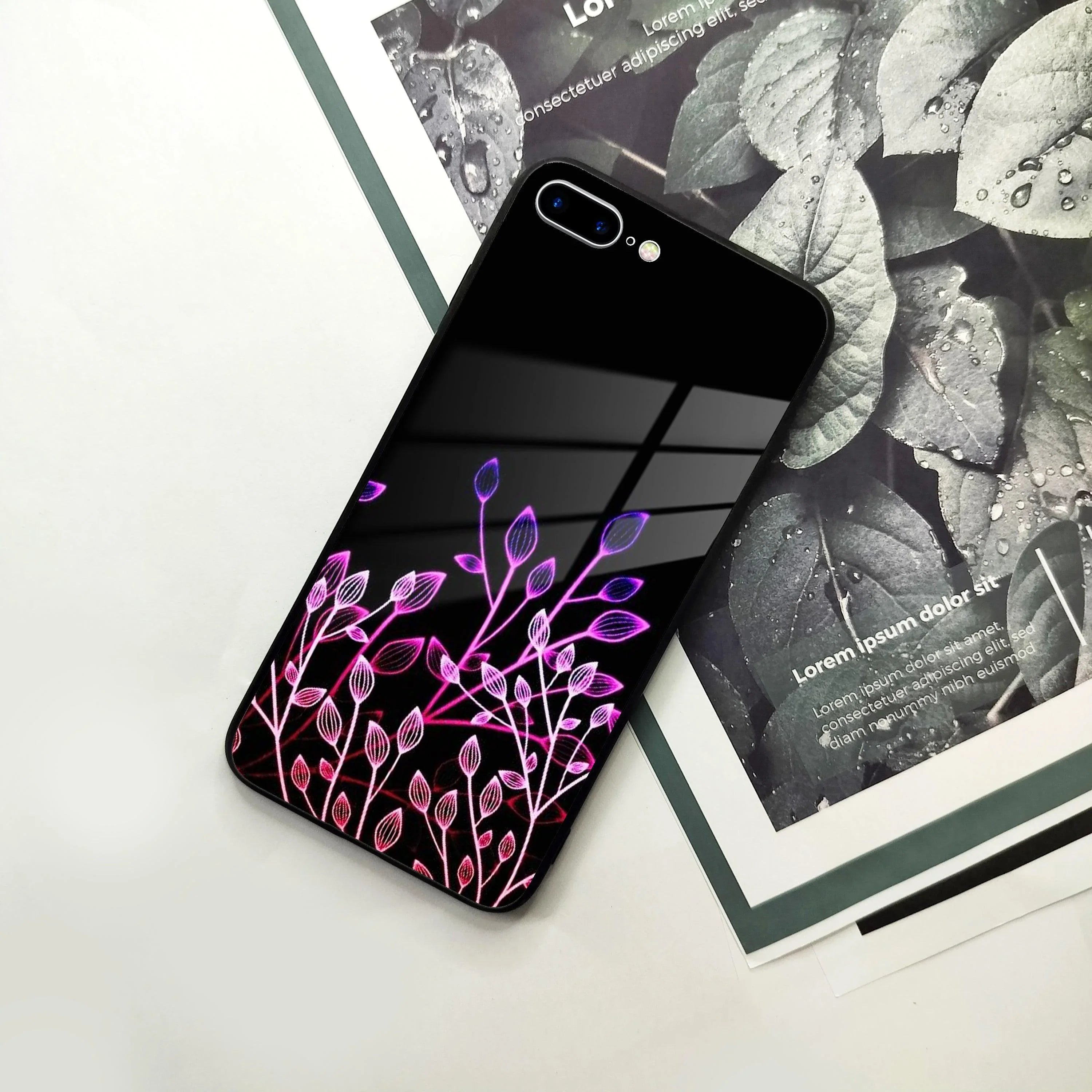 Multicolor Flower Print Glass Case Cover For iPhone - ShopOnCliQ