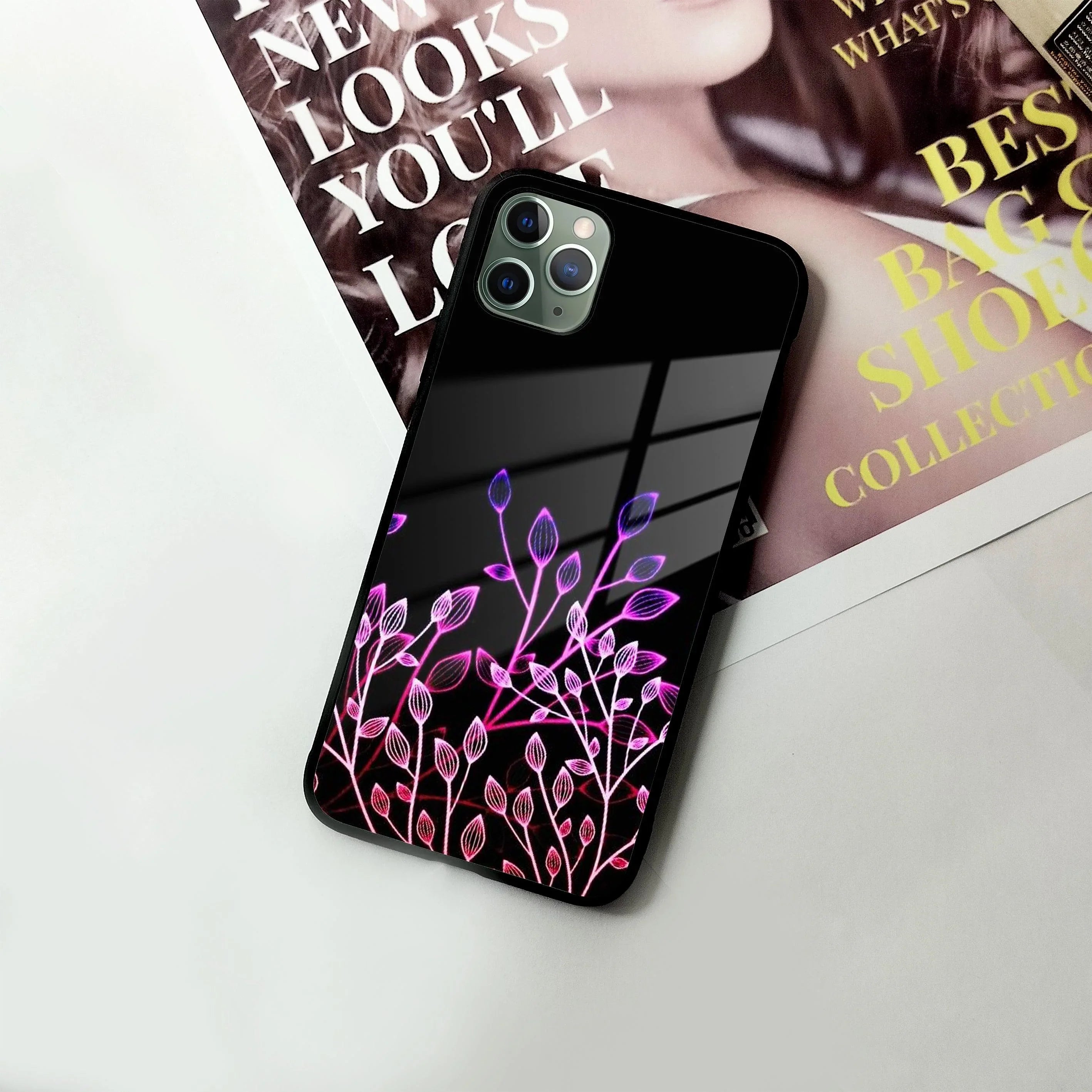Multicolor Flower Print Glass Case Cover For iPhone - ShopOnCliQ