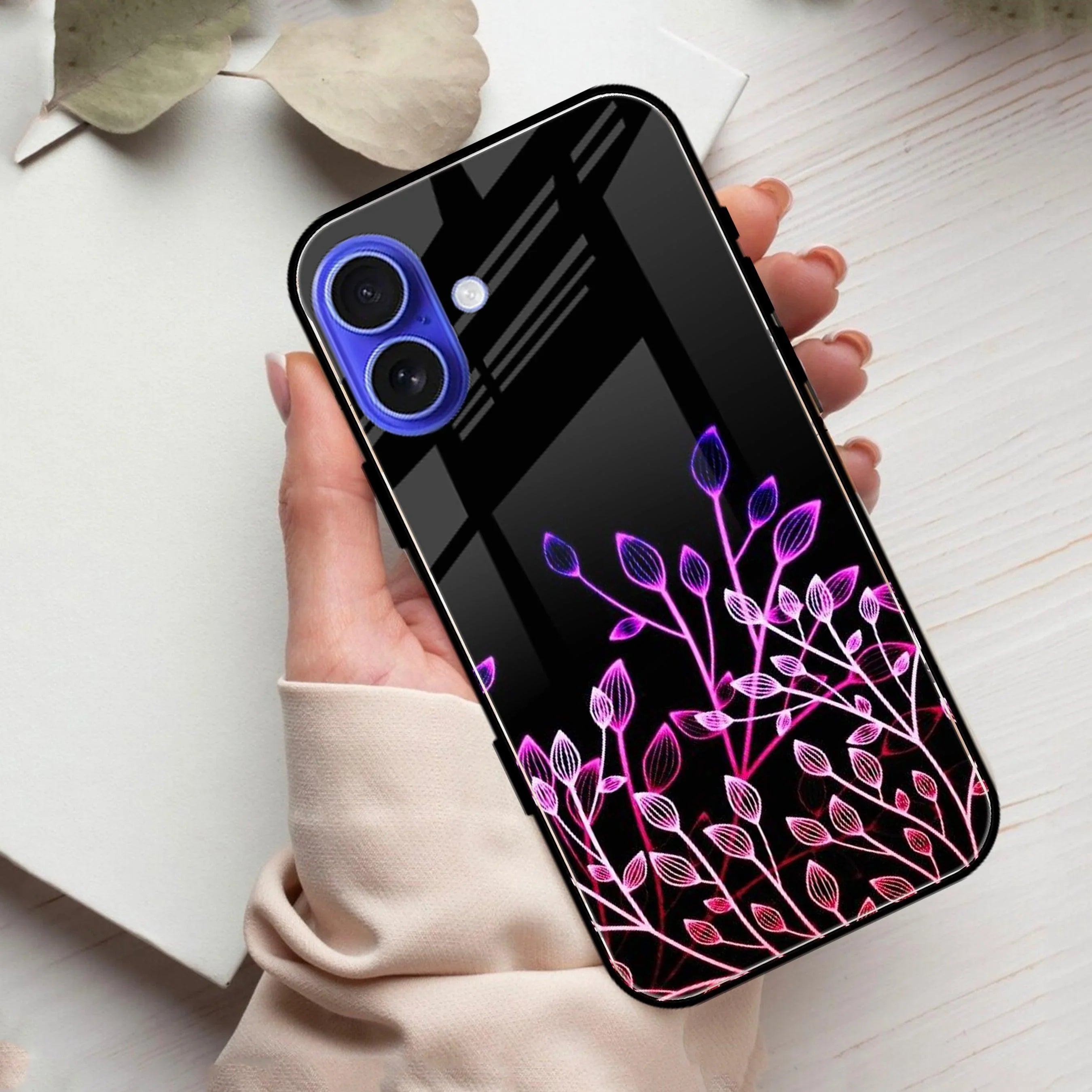 Multicolor Flower Print Glass Case Cover For iPhone - ShopOnCliQ