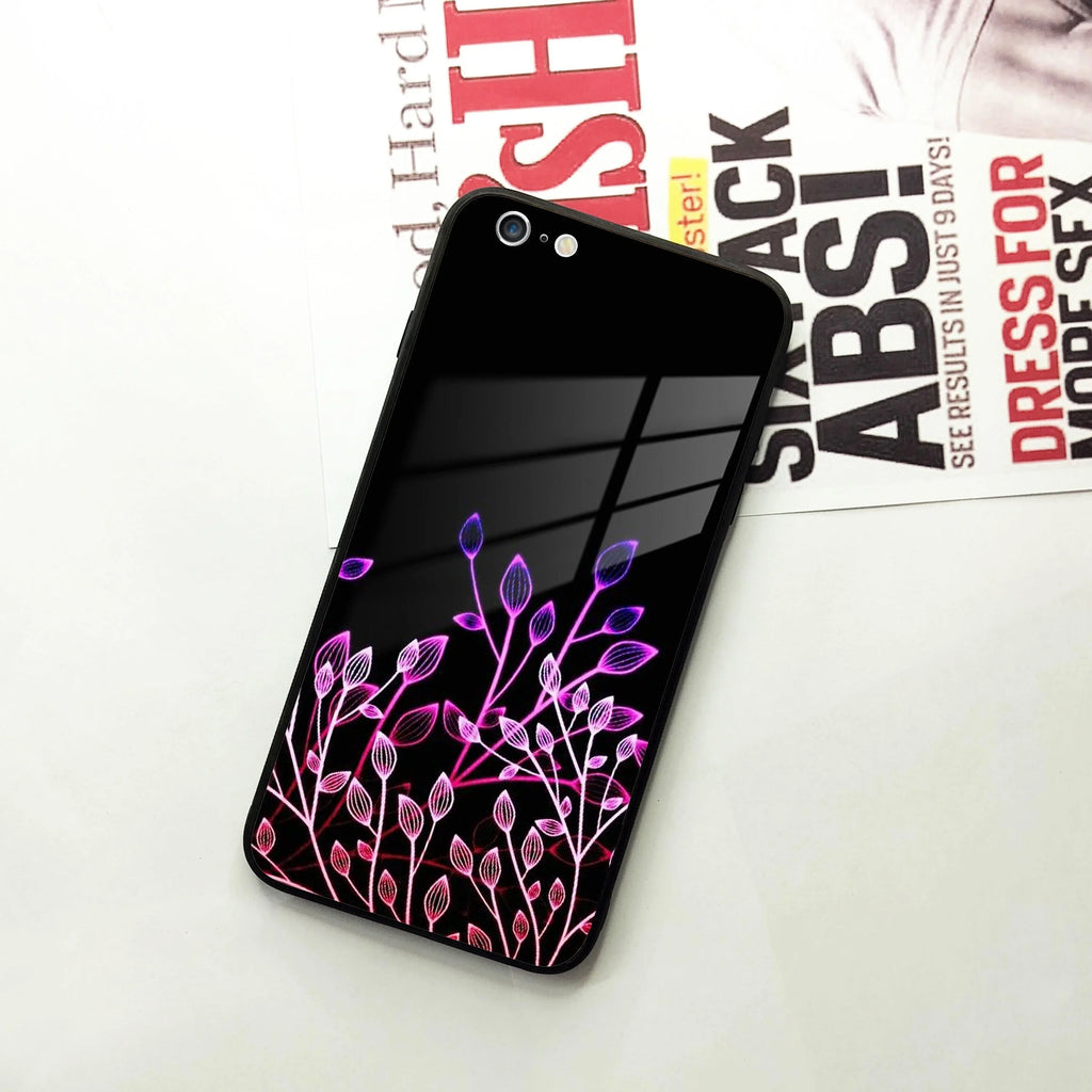 Multicolor Flower Print Glass Case Cover For iPhone - ShopOnCliQ