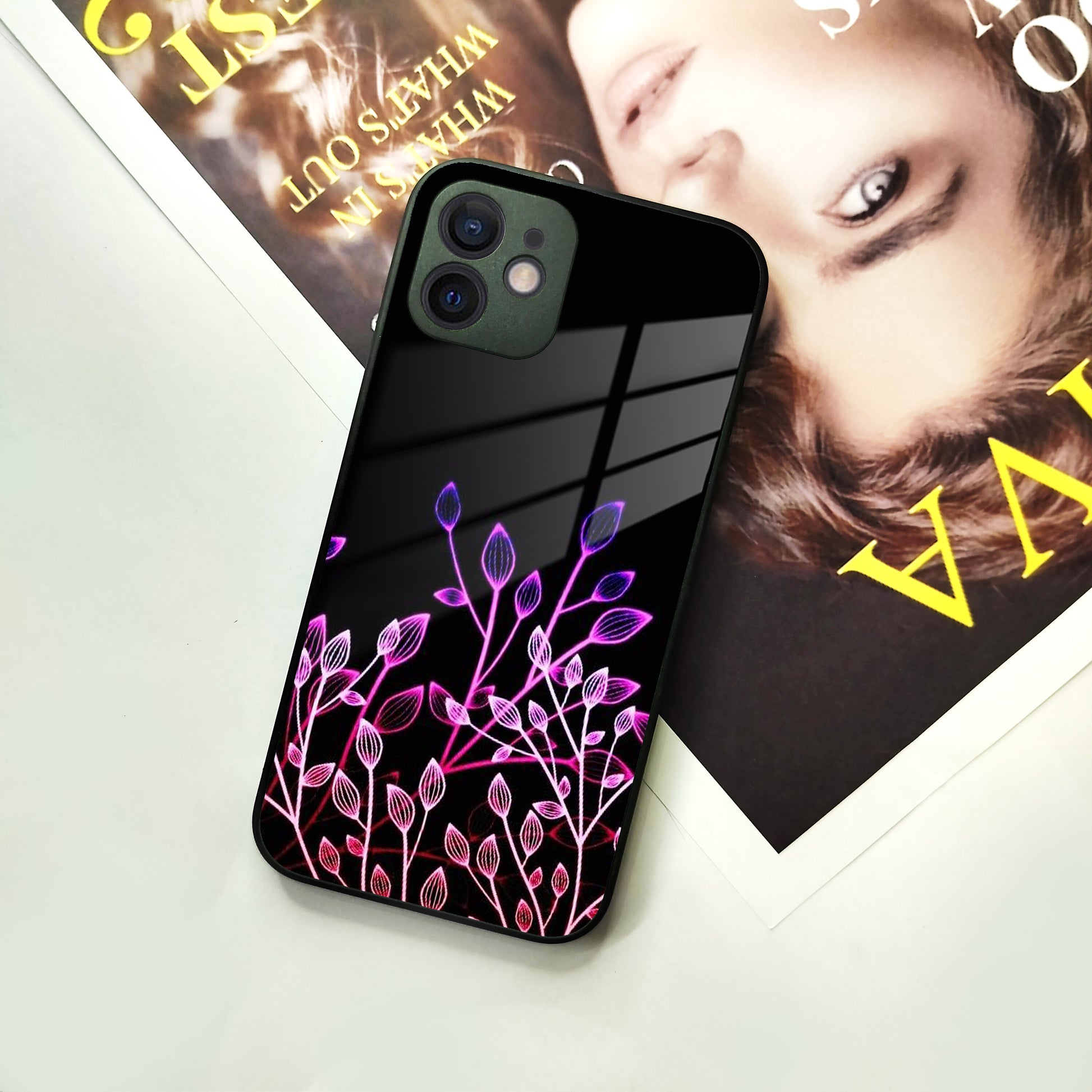 Multicolor Flower Print Glass Case Cover For iPhone ShopOnCliQ